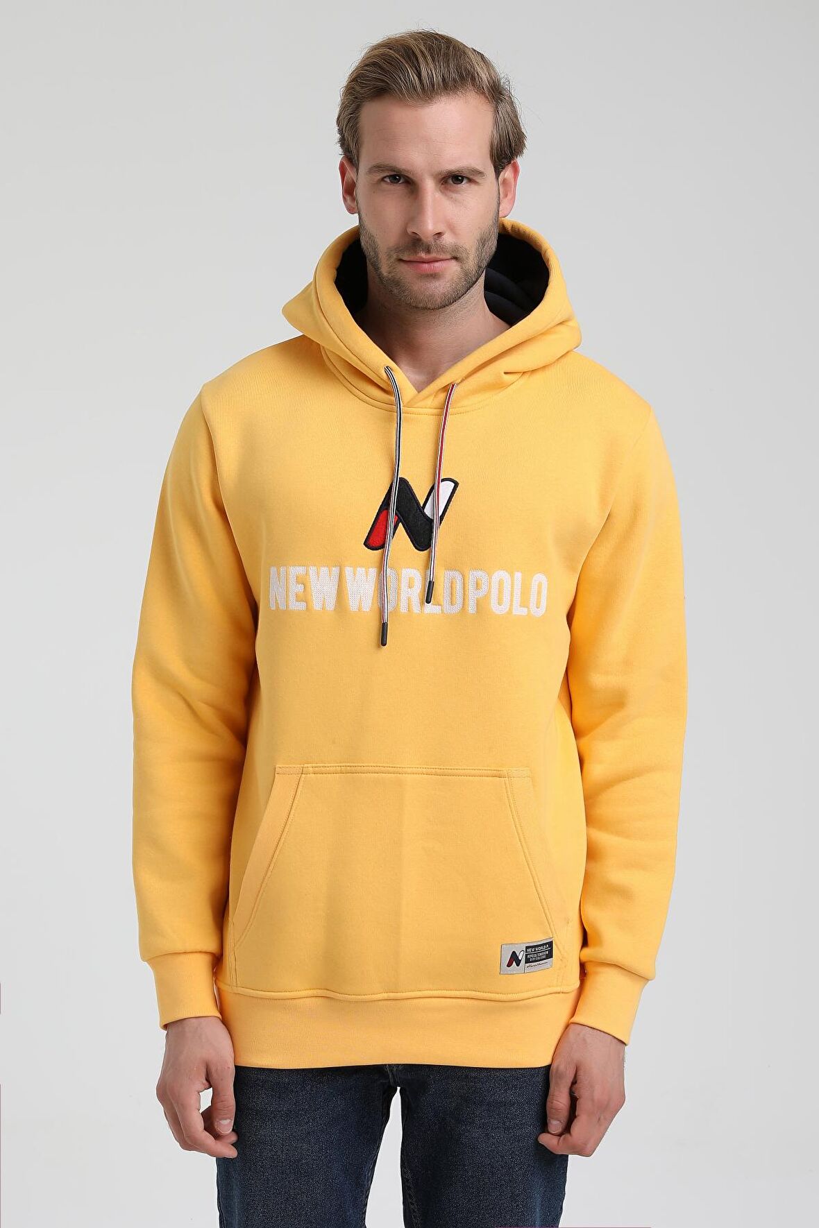 Kapüşonlu Hardal Slim Fit Sweatshirt 22FWM64032