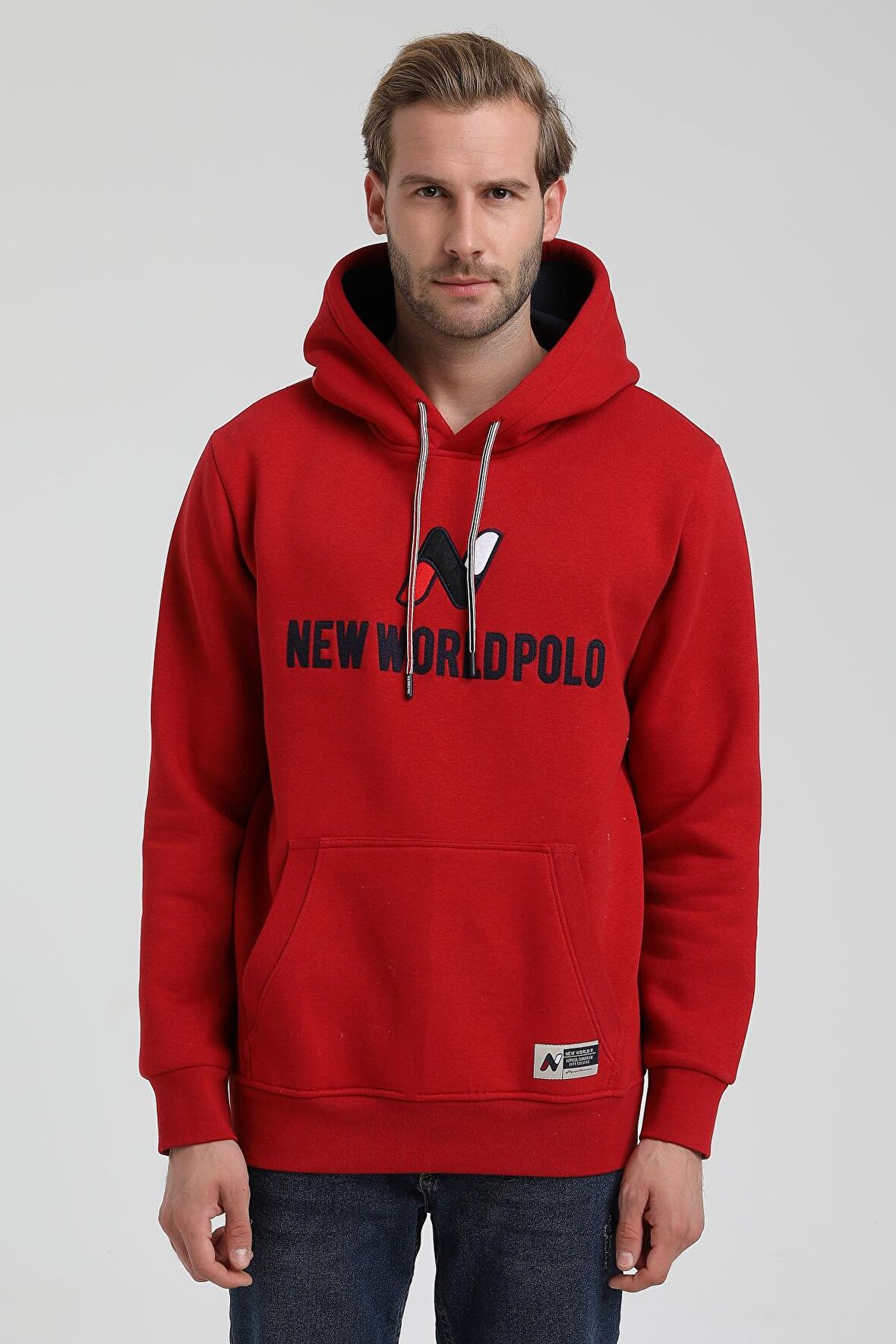 Kapüşonlu Kırmızı Slim Fit Sweatshirt 22FWM64032