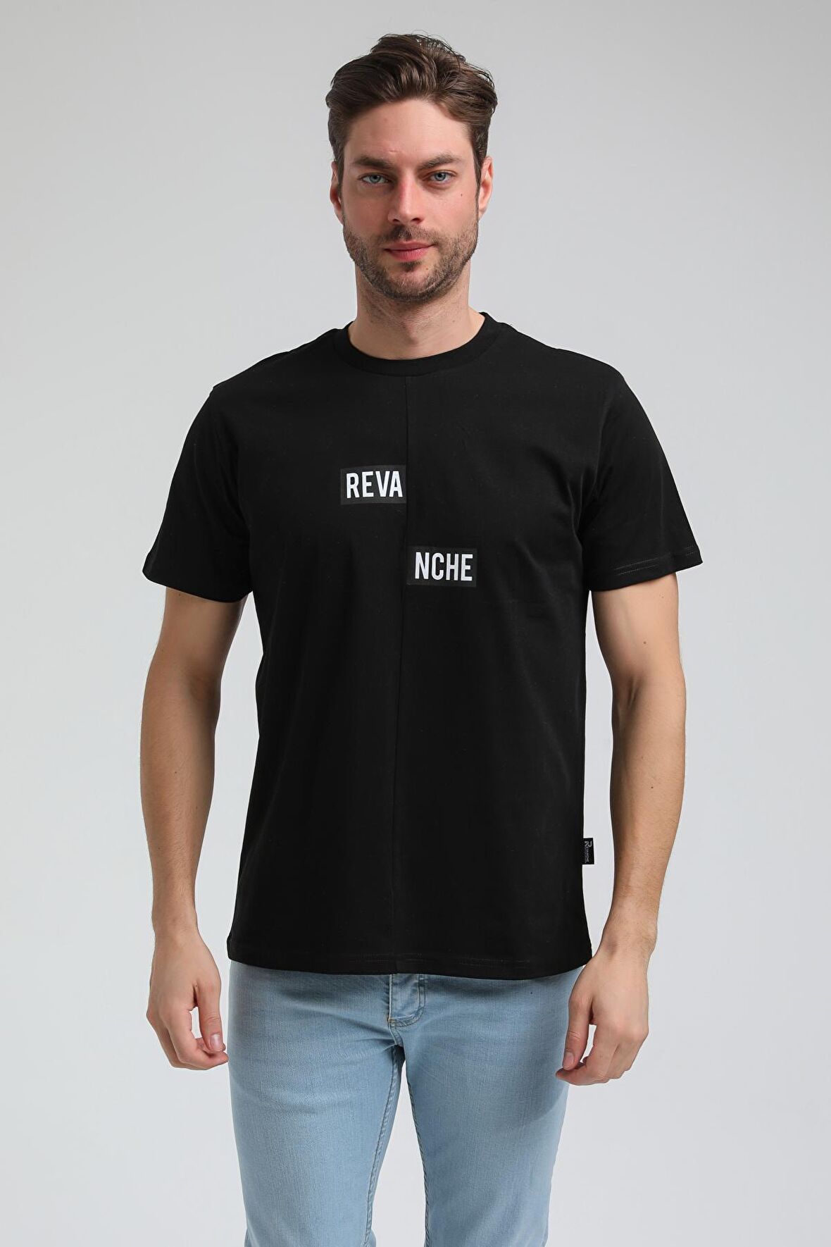 Bisiklet Yaka Siyah Slim Fit Tişört 23SSM20289