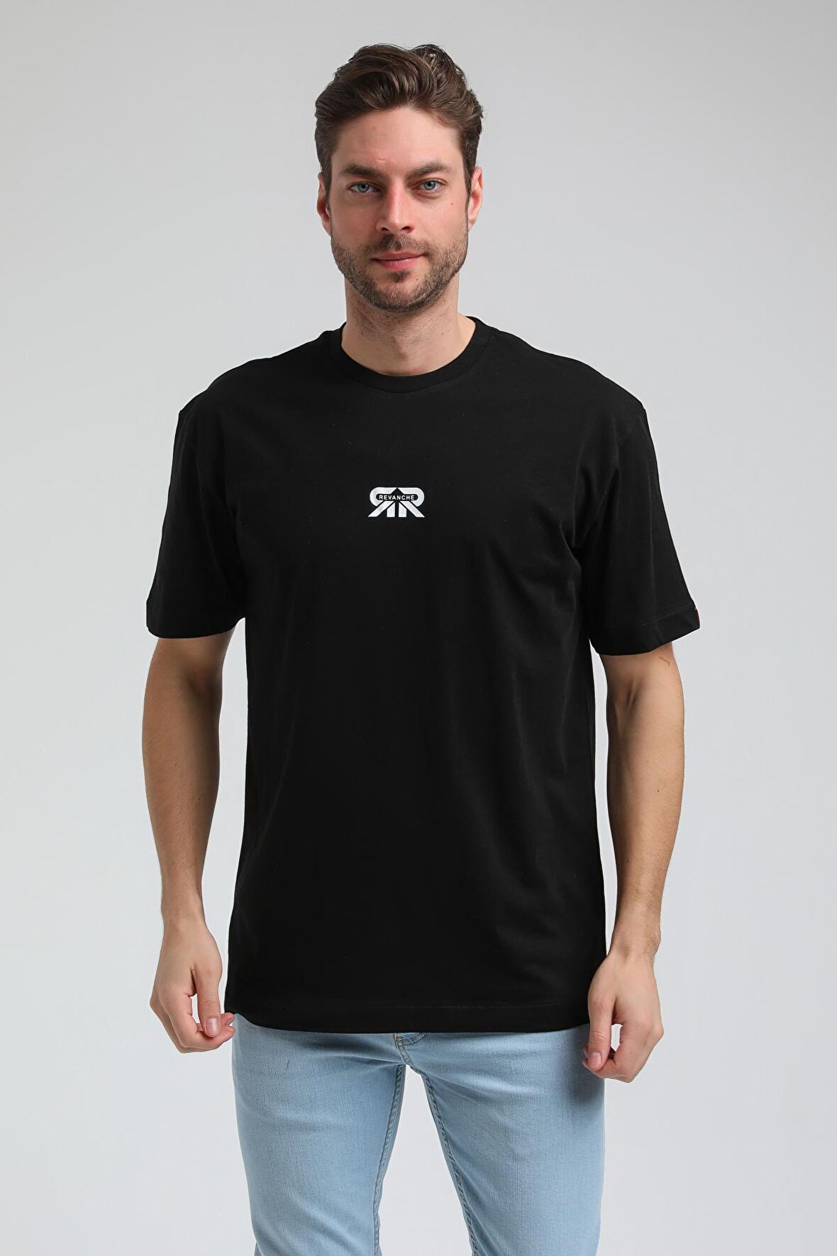 Bisiklet Yaka Siyah Slim Fit Tişört 23SSM20335