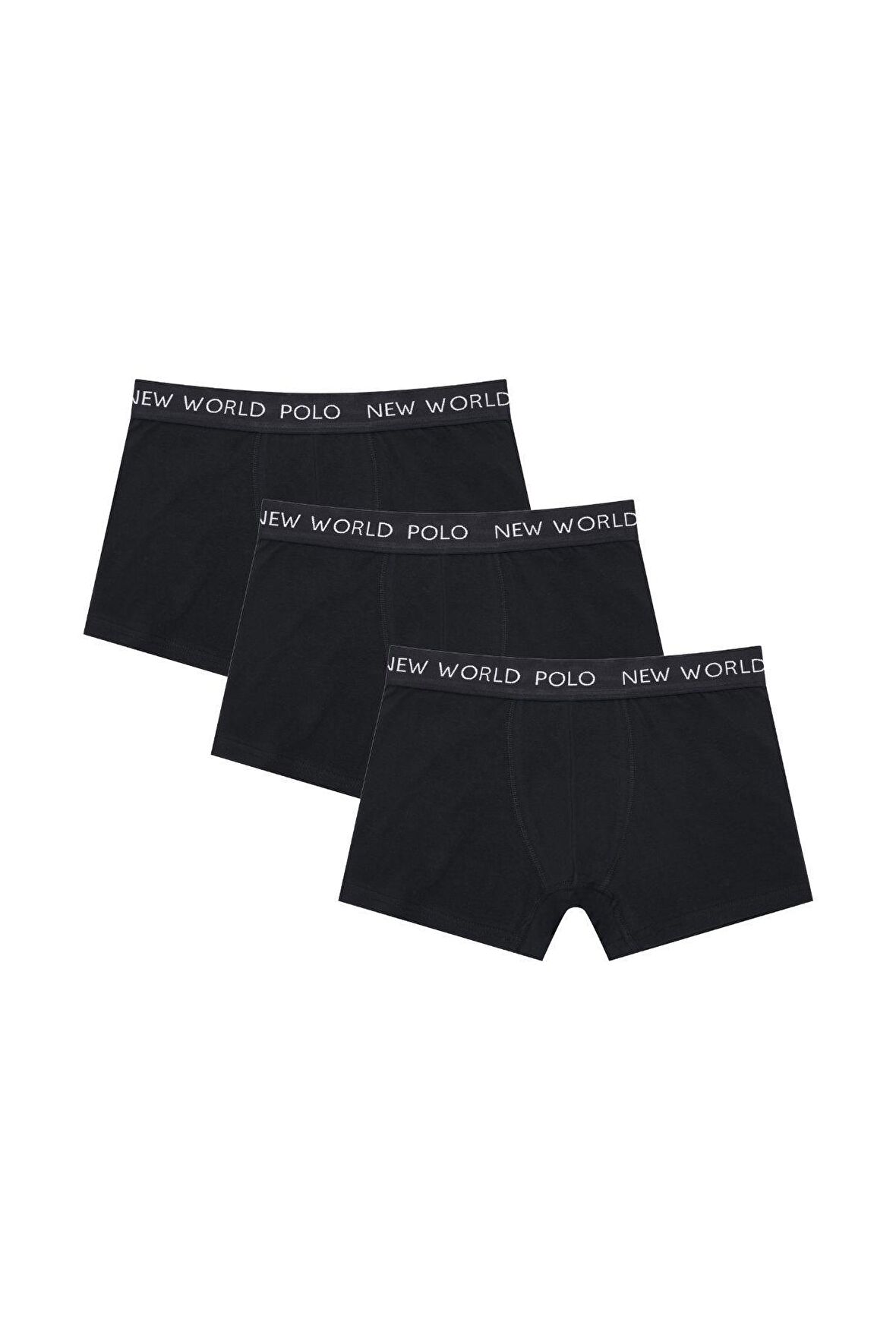 Basic 3'lü Boxer Siyah Slim Fit Boxer Set 23SSM1001