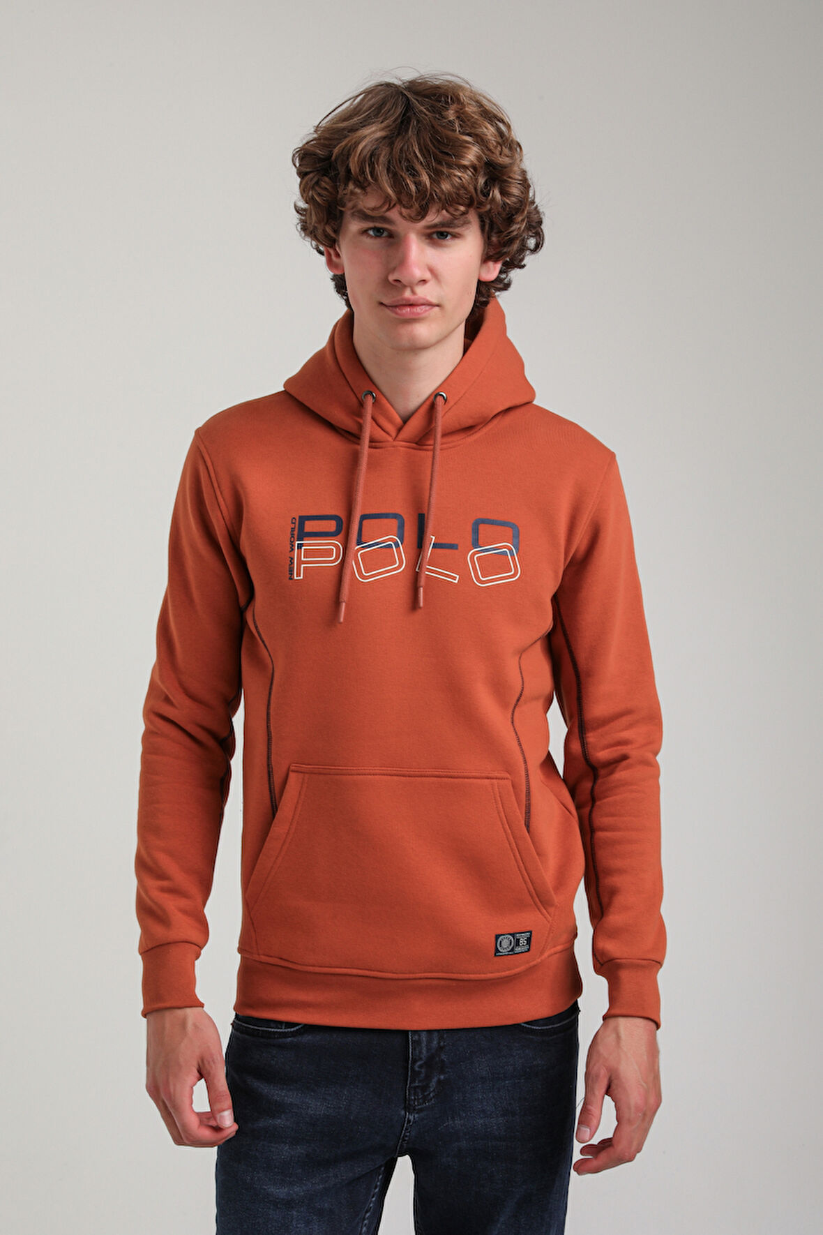 Kapüşonlu Kiremit Slim Fit Hoodie 23FWM64063