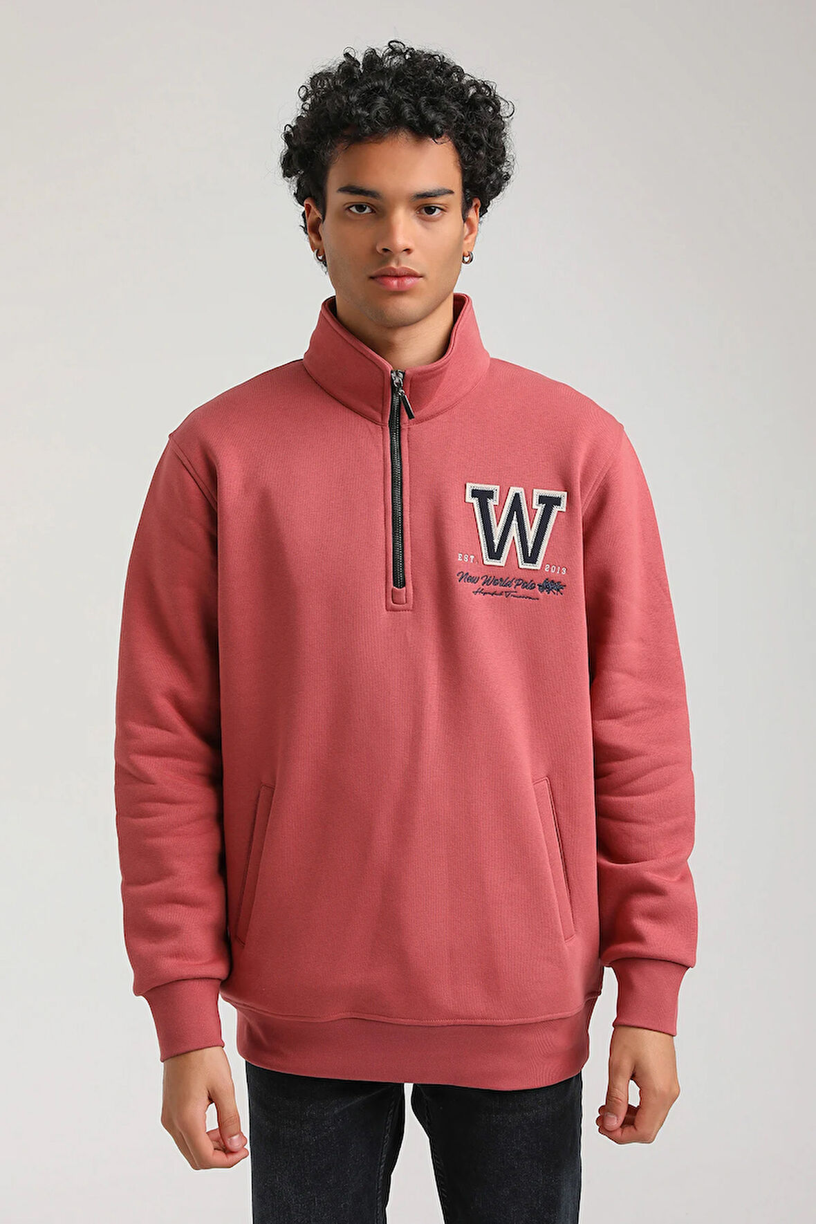 Kestane Slim Fit Half-Zip Sweatshirt 23FWM64065