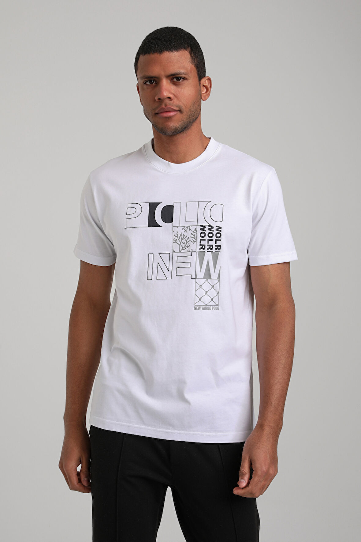 Bisiklet Yaka Beyaz Slim Fit Tişört 24SSM20295