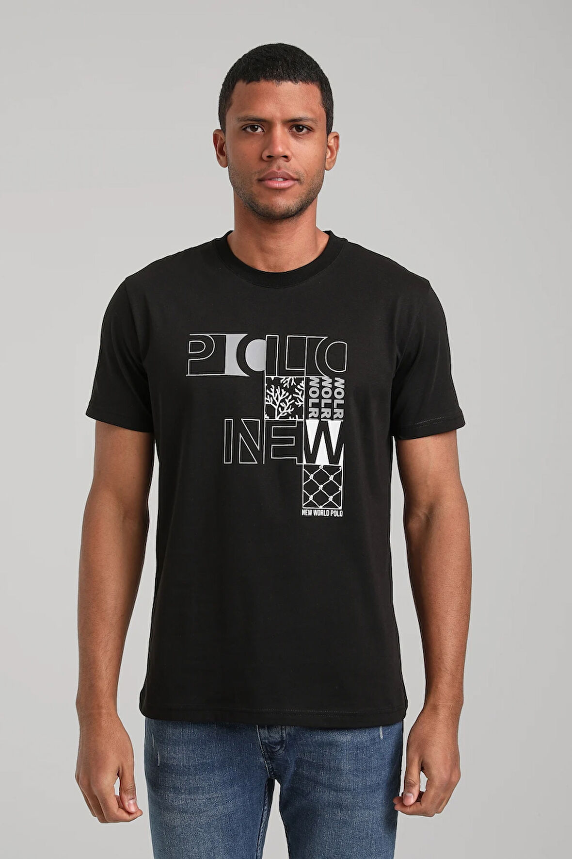 Bisiklet Yaka Siyah Slim Fit Tişört 24SSM20295