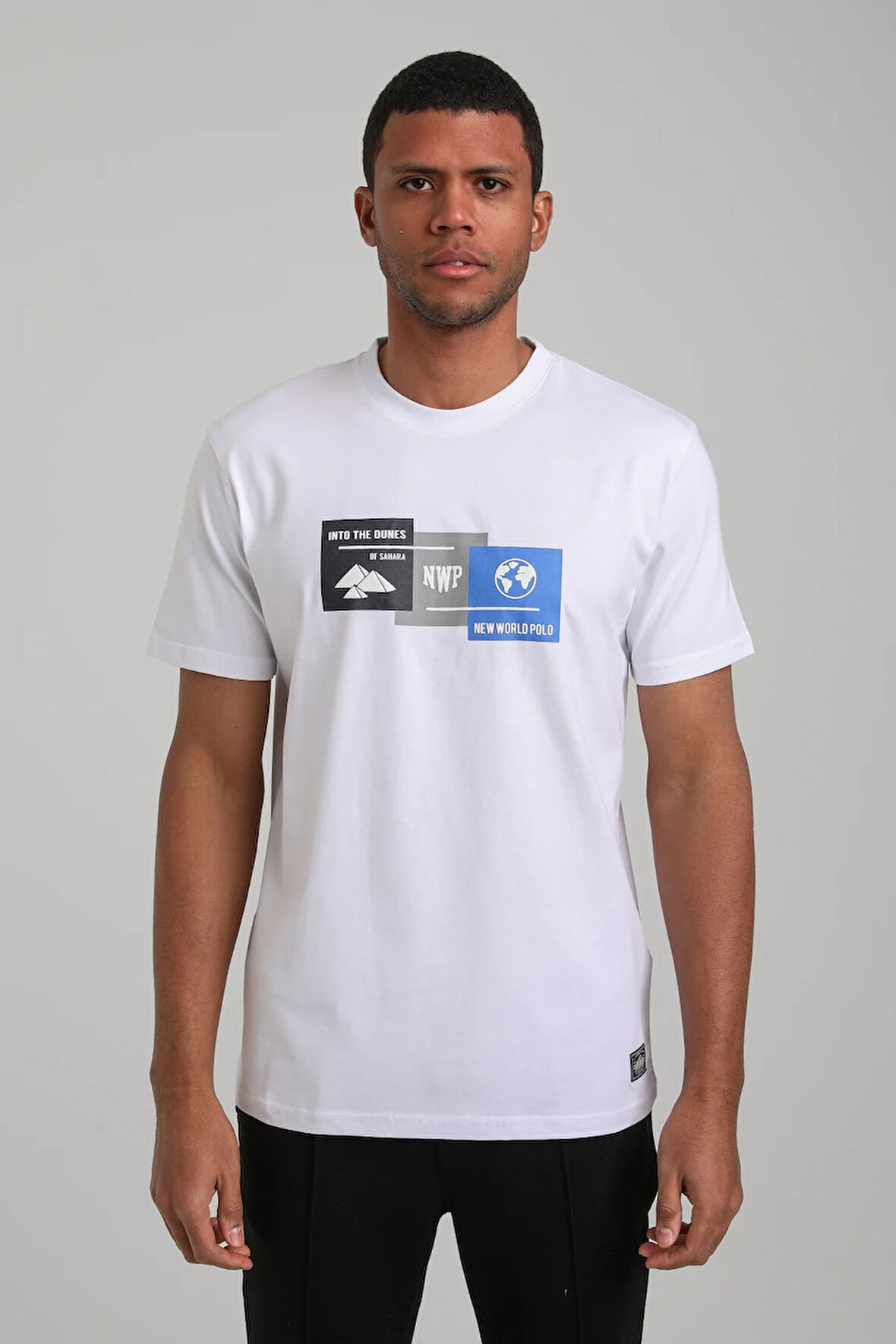 Bisiklet Yaka Beyaz Regular Custom Tişört 24SSM20328