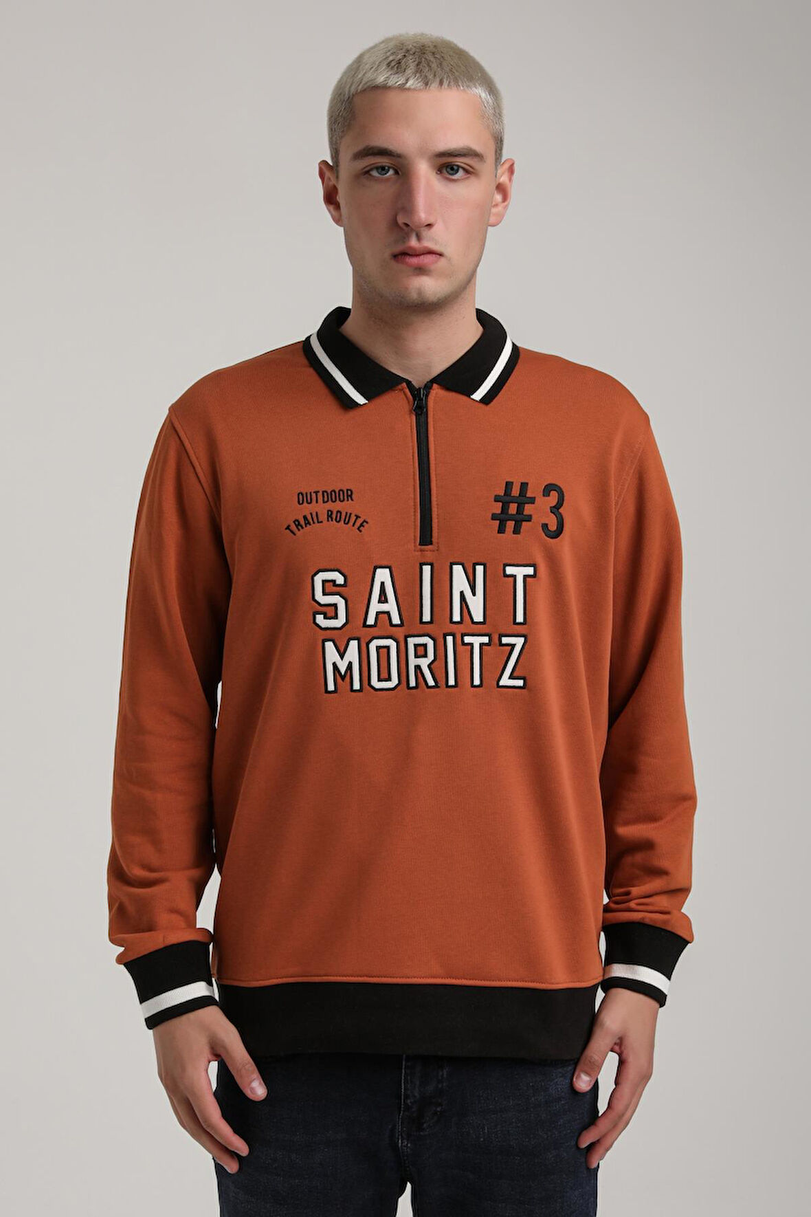 Bisiklet Yaka Kiremit Slim Fit Sweatshirt 24FWM60207