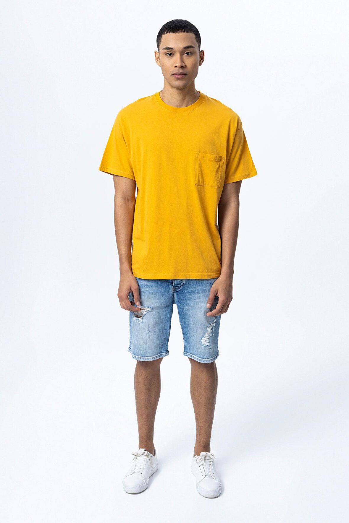 Regular Fit Bisiklet Yaka Cepli Basic Kısa Kollu Tshirt | XXL