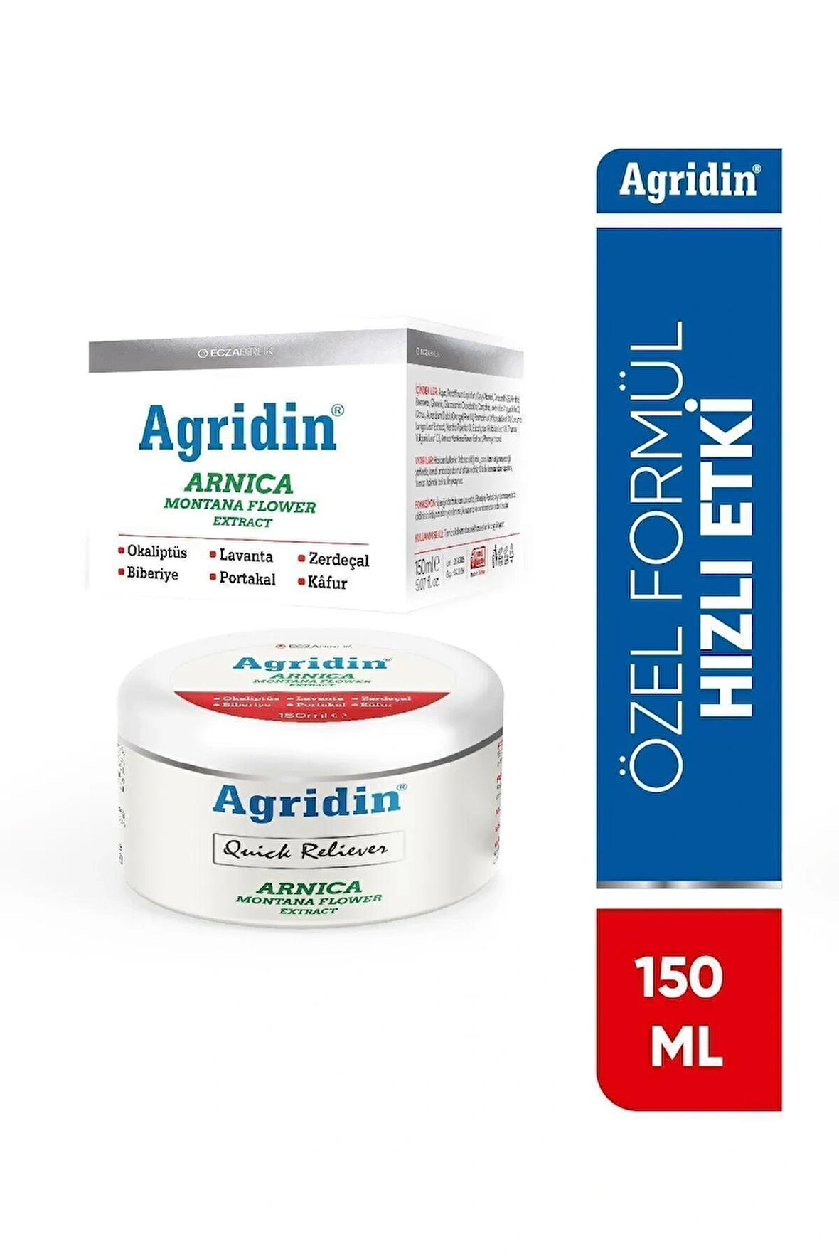 Agridin Ağrı Giderici Diz Bel Eklem Ve Kas Sağlığı Destek Kremi Arnica Montana Extract 150 ml