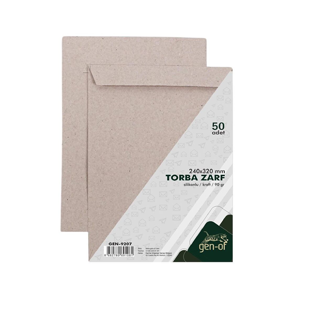 Gen-Of A4 Torba Zarf 24x32 Kraft 90 GR Silikonlu 50 li