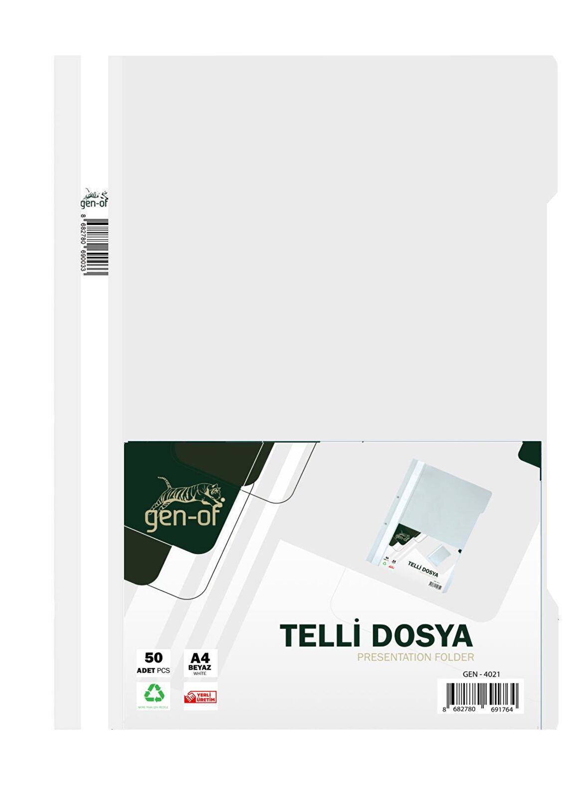 Gen-Of Telli Dosya 50 Li 1 Paket A4 Mavi Siyah Kırmızı Yeşil