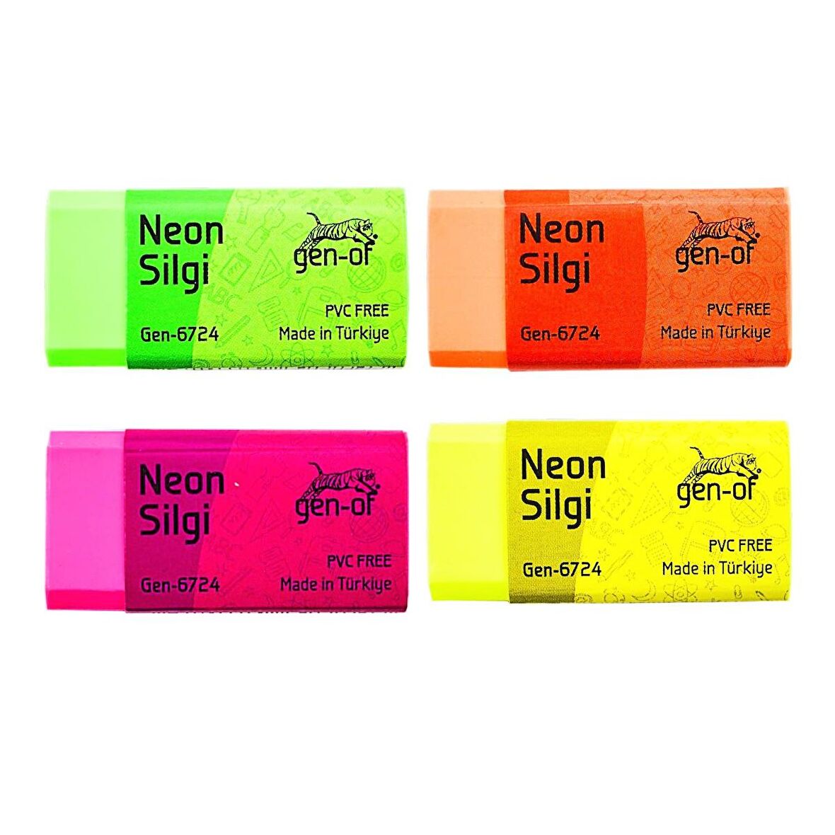 Gen-Of No:24 Pvc Free Orta Boy Neon Silgi (GEN-6724) 1 Adet