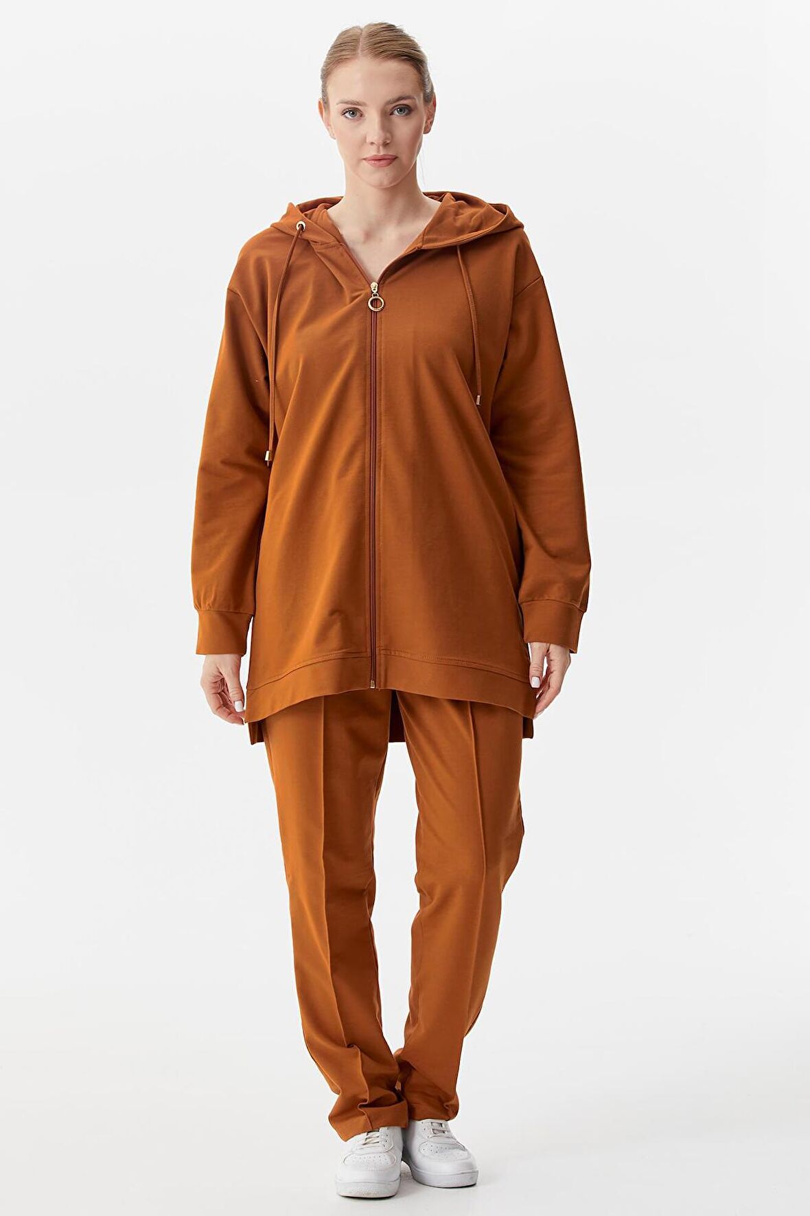 Büyük Beden Tunik Eşofman Takım - Tarçın