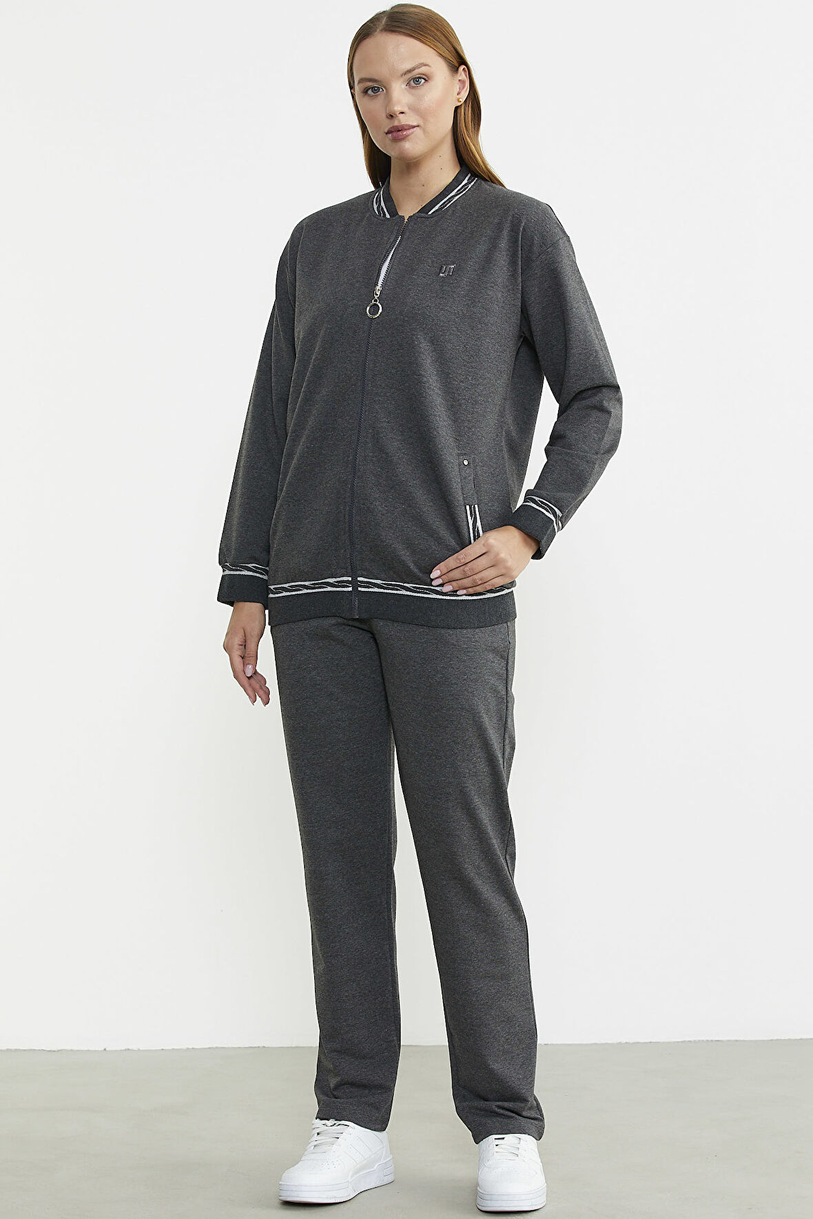 Triko Kombinli Tunik Eşofman Takım - Antrasit