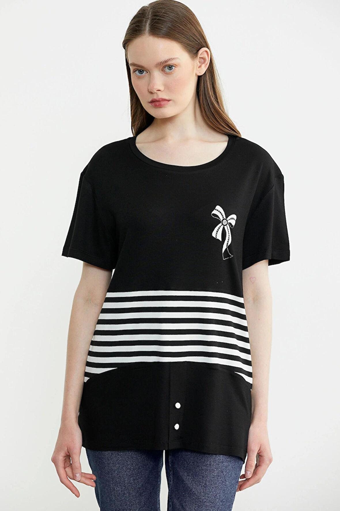 25Y2231-60086 SEMENTA BASKILI ÇİZGİ DTY. TSHIRT