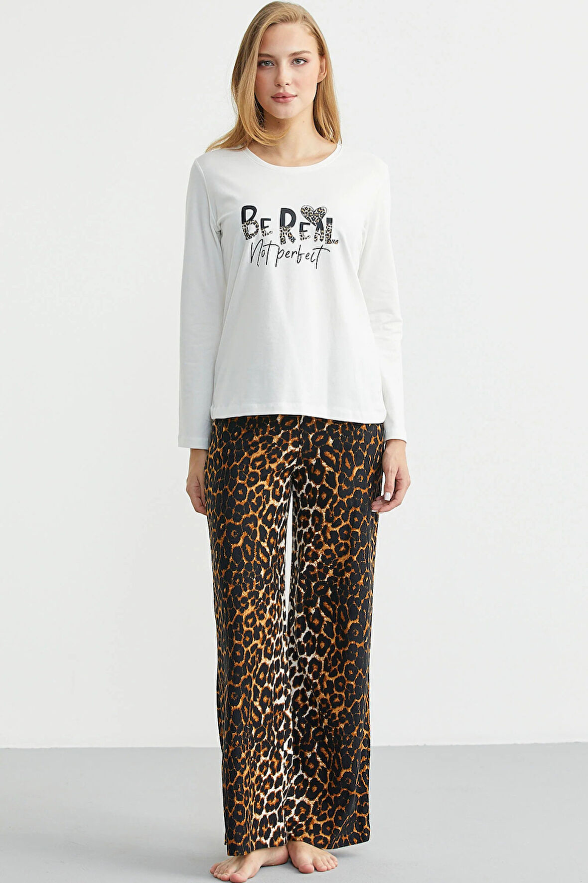 Sementa Yumuşak Dokulu Leopar Kombinli Rahat Takım 76486 
