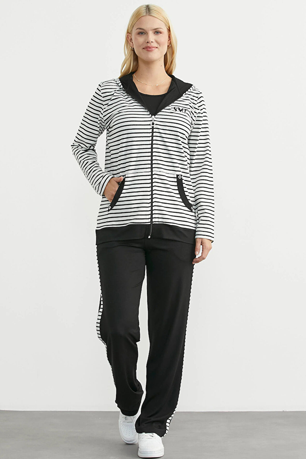 Sementa Kapişonlu Çizgili Eşofman Takım 76512 