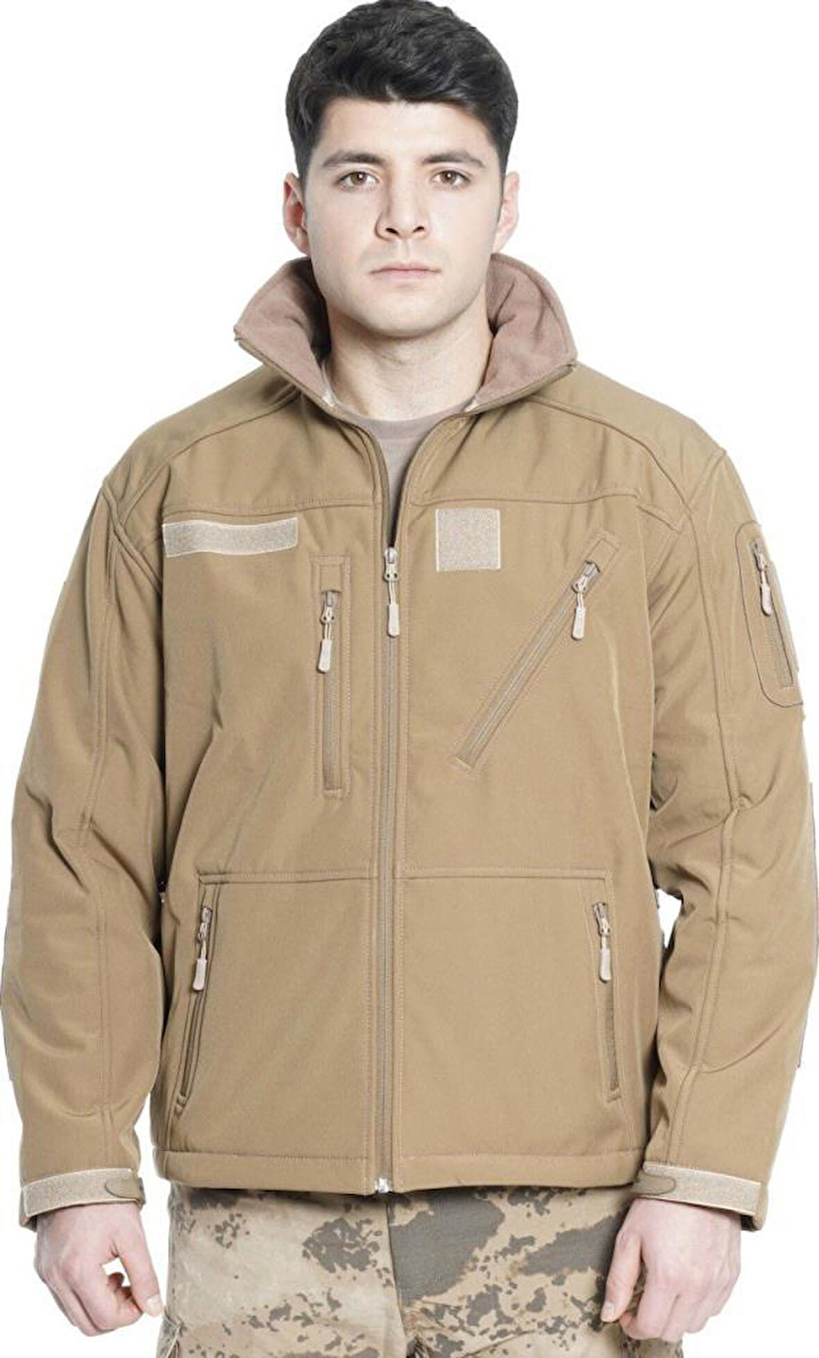 Çapraz Cepli Askeri Tactical Softshell Polar Mont 