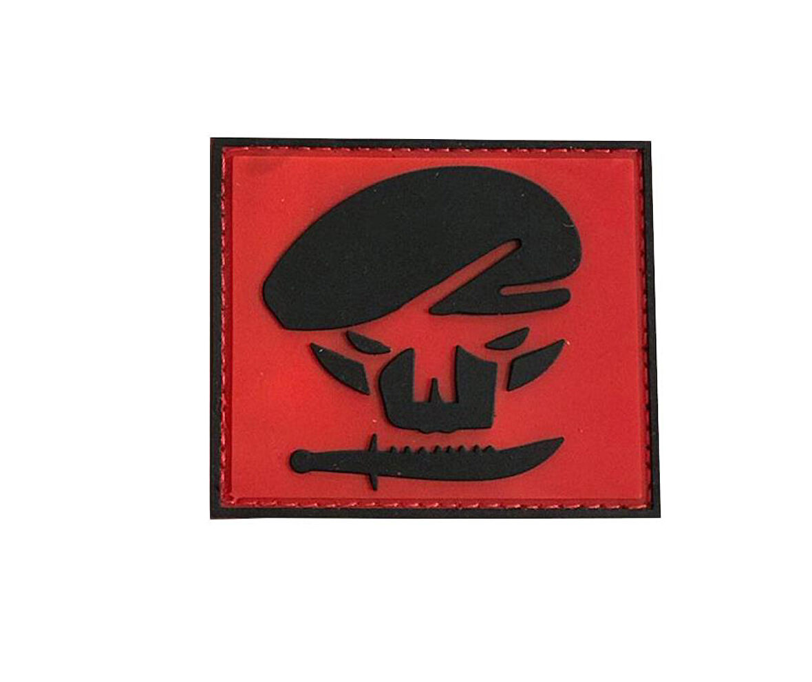 Single Sword BERE-BIÇAK Plastik Patch - Peç 6Cm X 6Cm KIRMIZI