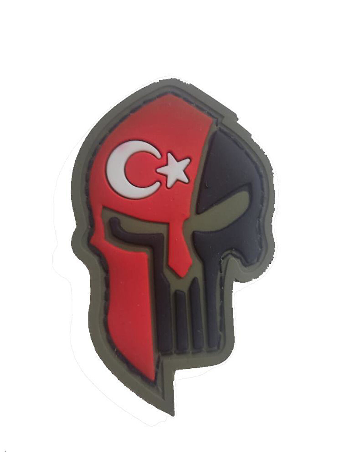 Single Sword Kuru Kafa Plastik Patch - Peç HAKİ