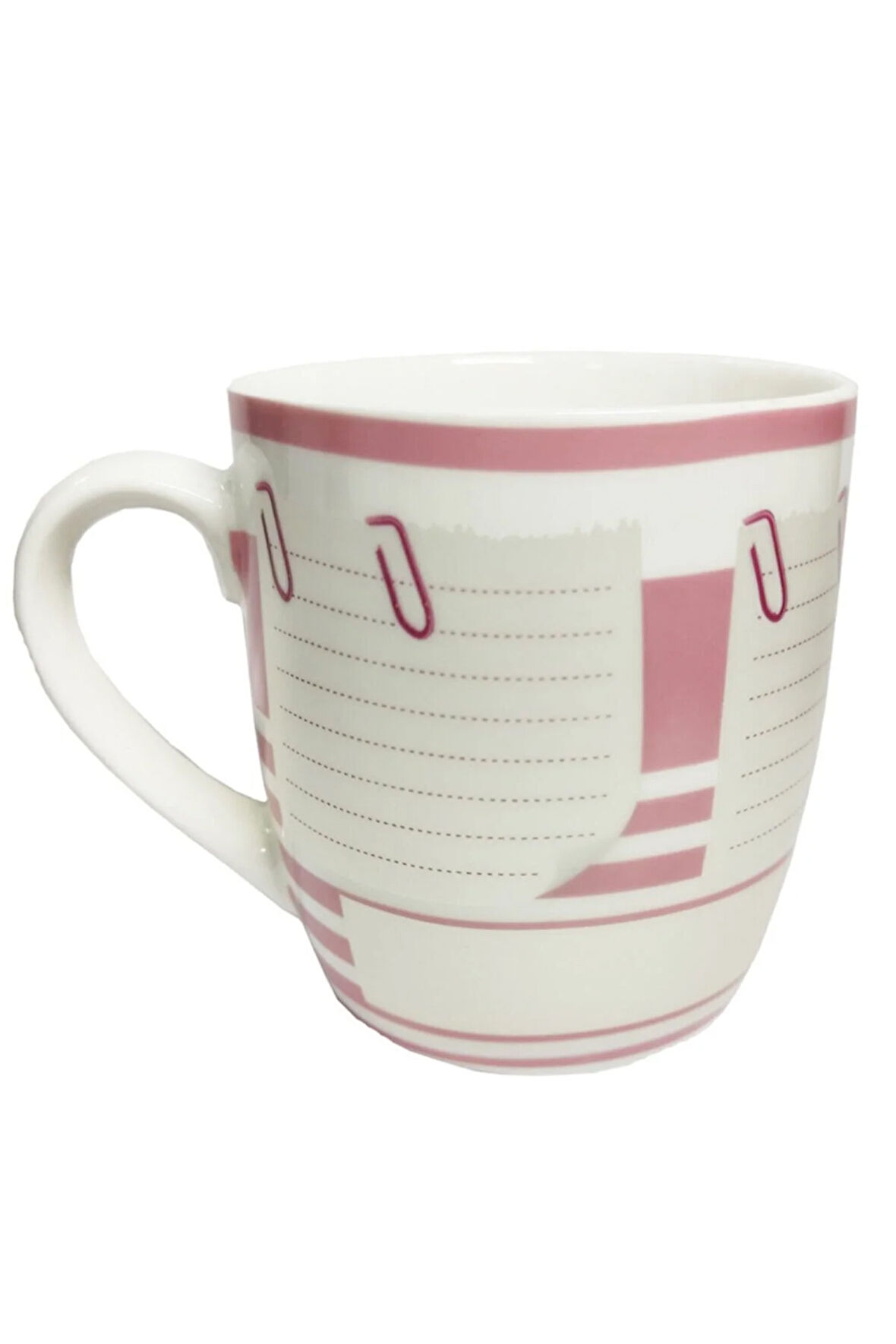 Beyaz Seramik 350ml Desenli Kupa