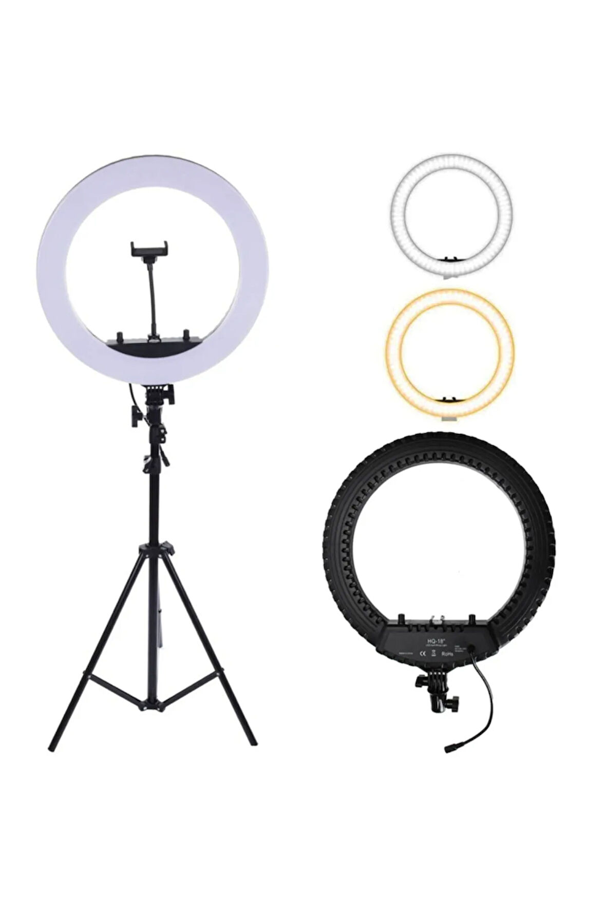 Youtuber Selfie Led Işıklı Hq-18 Halka 18 Inch Selfie/yayıncı/makyaj Işığı 210 Cm Tripod