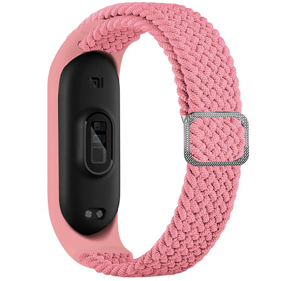 Xiaomi Mi Band 7 ile Uyumlu Mixed Kayış Hasır Örmeli Kordon Kayış Pembe