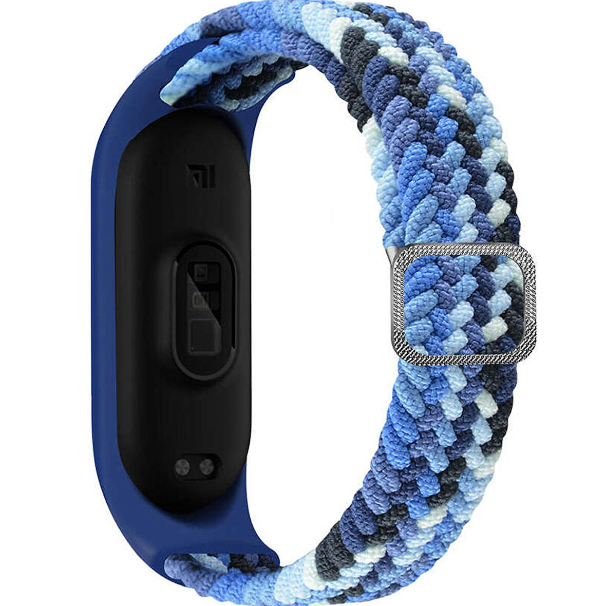 Xiaomi Mi Band 7 ile Uyumlu Mixed Kayış Hasır Örmeli Kordon Kayış Bluee