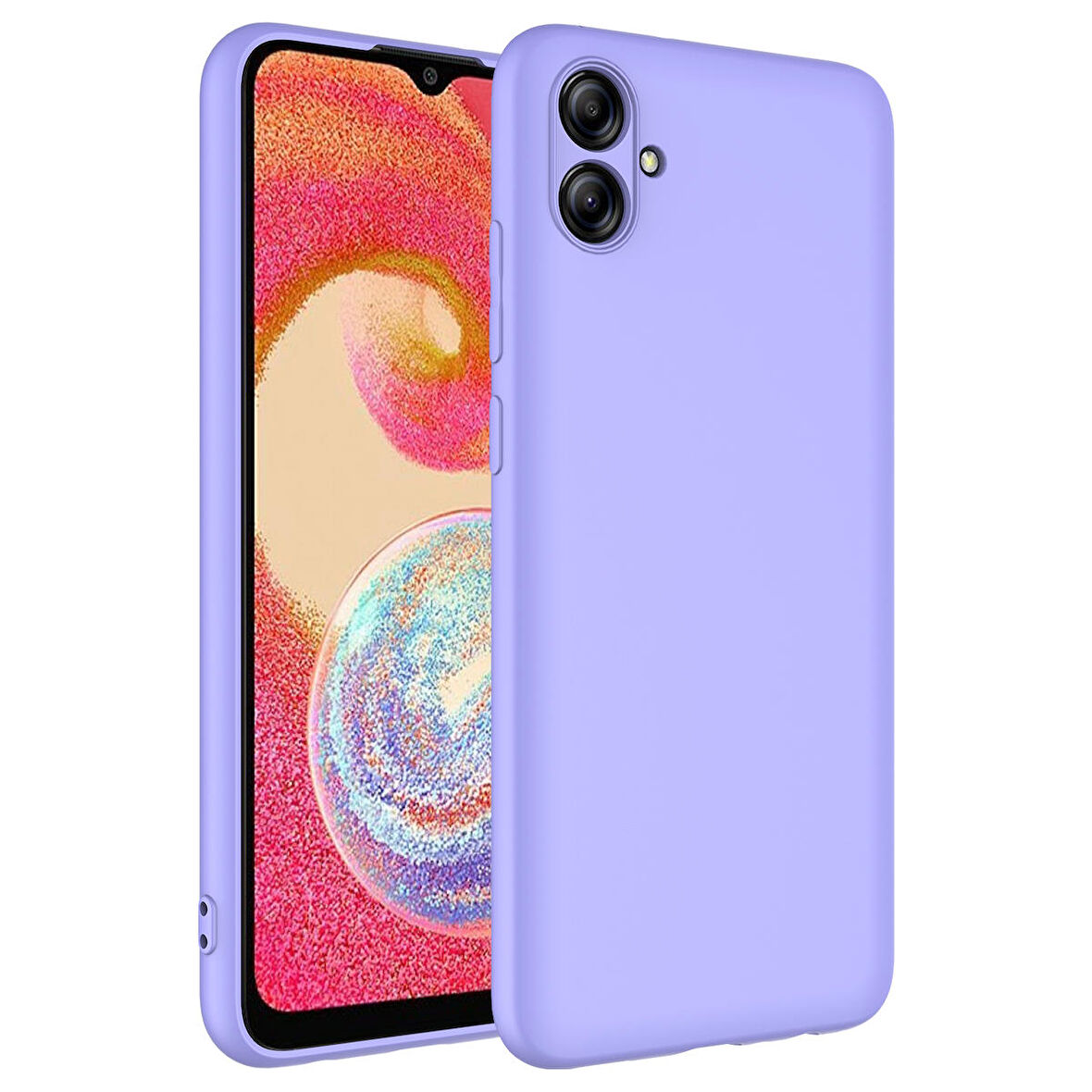 Galaxy A04E ile Uyumlu Kılıf Kadife Iç Yüzey Silikon Z-mara Lansman Vieri Kılıf Lila