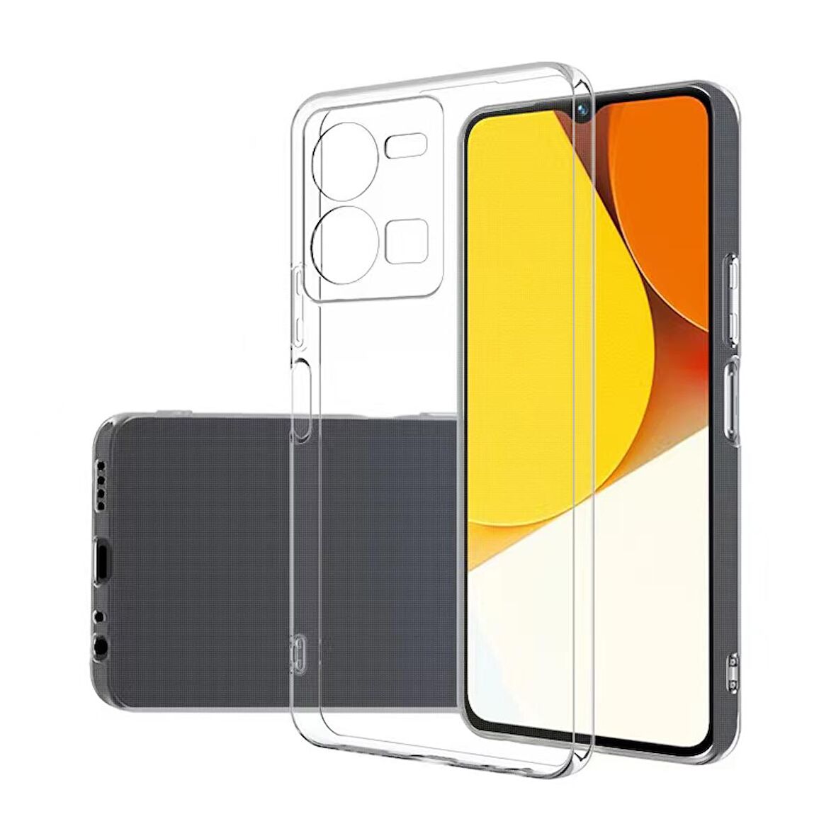 Vivo Y35 ile uyumlu Kılıf Süper Pürüzsüz Yüzey Şeffaf Silikon Kapak