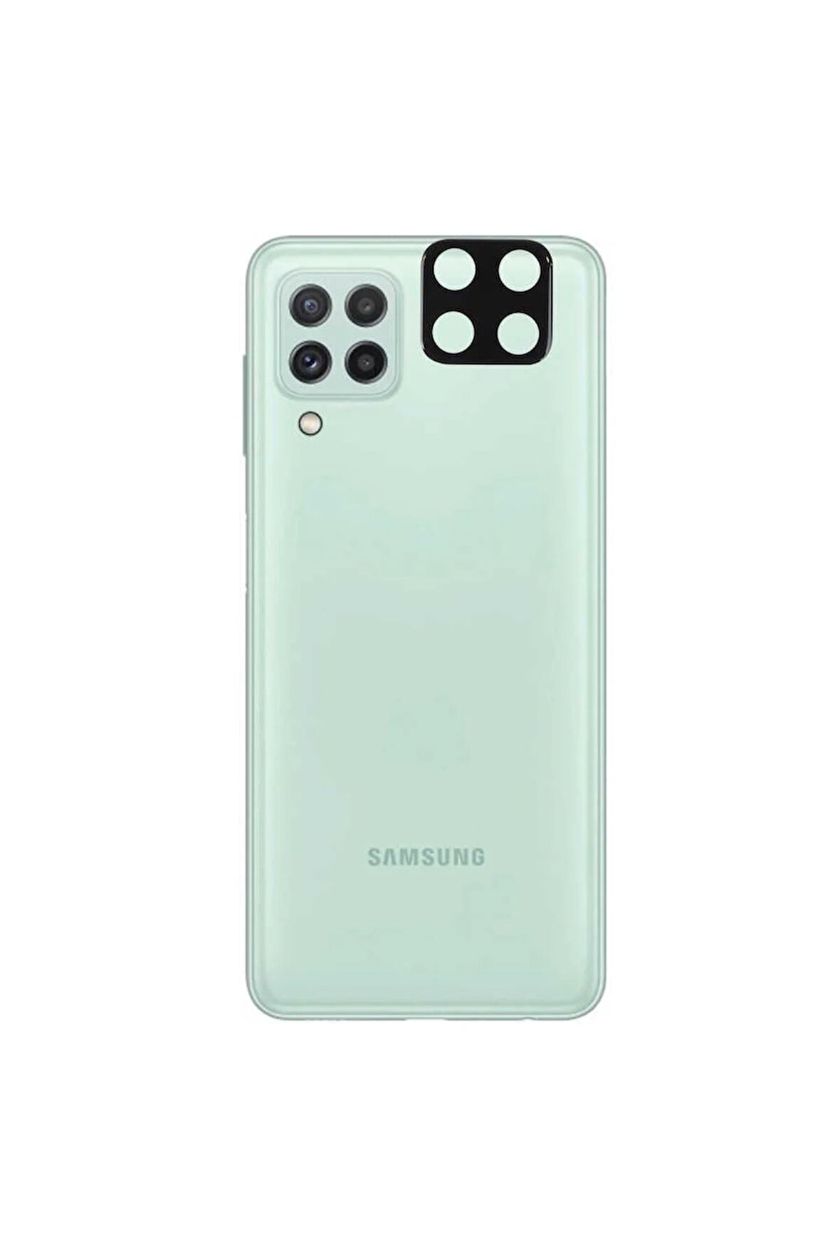 Samsung Galaxy A22 4g Ile Uyumlu 3d Kamera Lens Koruma Z-panoply Tam Kaplayan Kamera Koruma Siyah