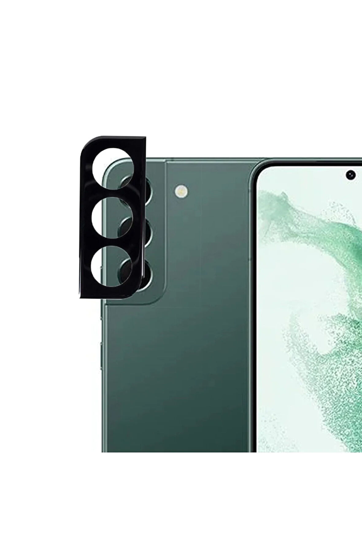 Galaxy S22 Uyumlu Kamera Lens Koruyucu 3d Kavisli Cam Siyah