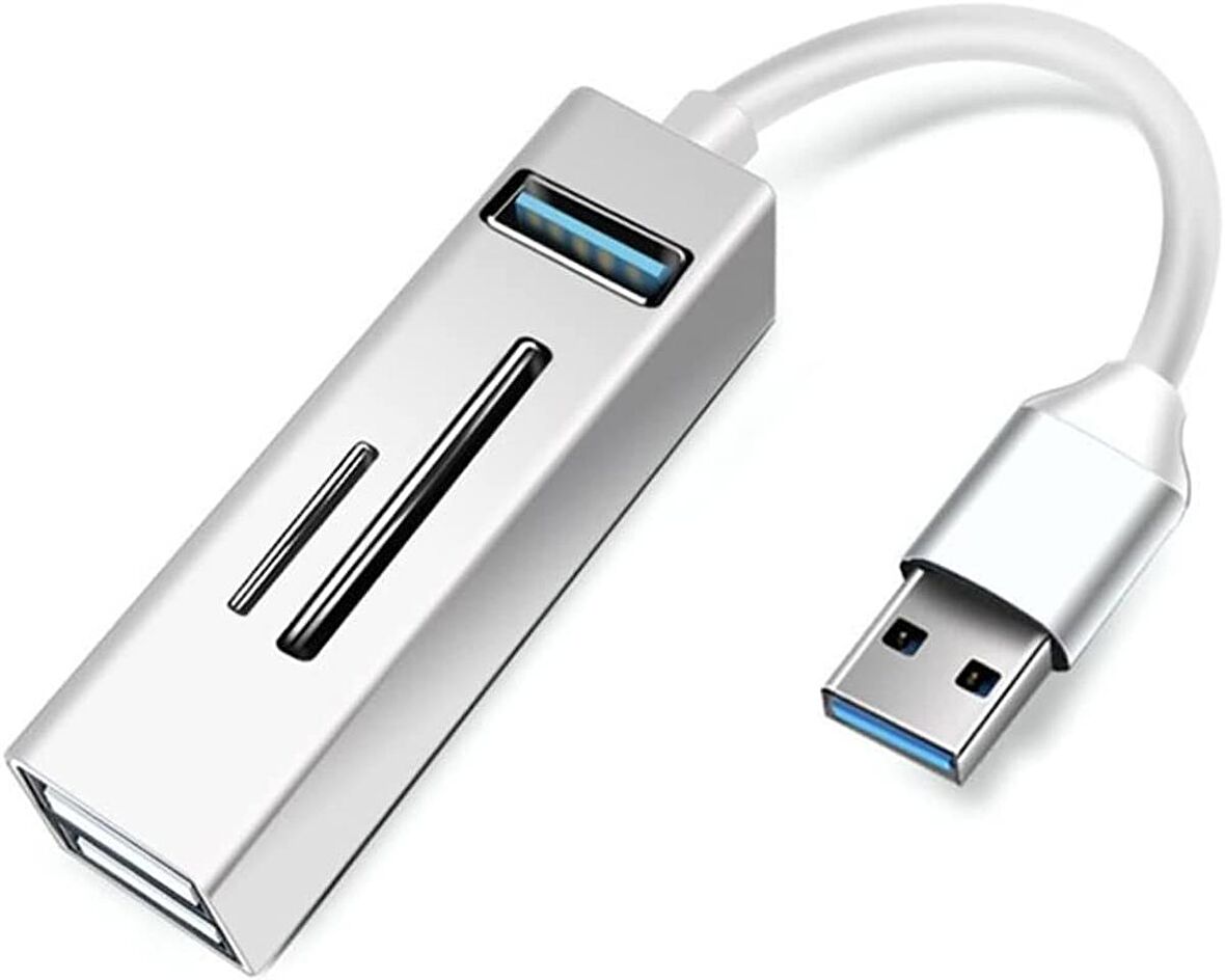 Coverzone Pc Usb Çoklayıcı 3.0 Hub Usb to Usb 5in1 Port Hızlı Aktarım 5Gbps Usb Hafıza Kart Okuyucu PC Bilgisayarlar A803