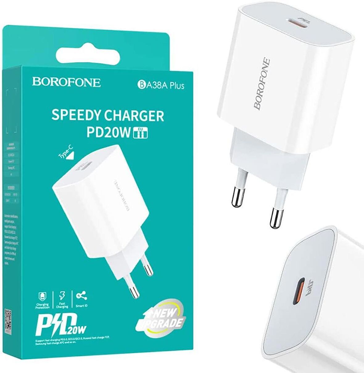 Borofone BA38A Type-C 20 Watt Hızlı Şarj Aleti Beyaz
