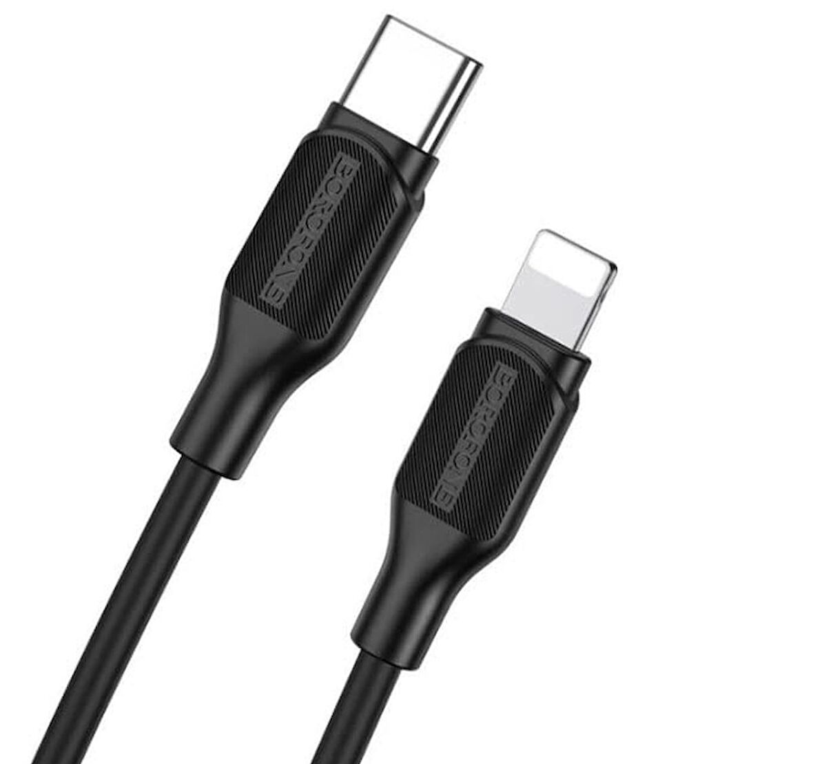 Borofone Data ve Şarj Kablo Silikon PD 20W Type-C To Lightning 1 Metre Uzunluk Output 3A Seyahat Ev Ofis Kullanımına Uygun BX42 (Beyaz)