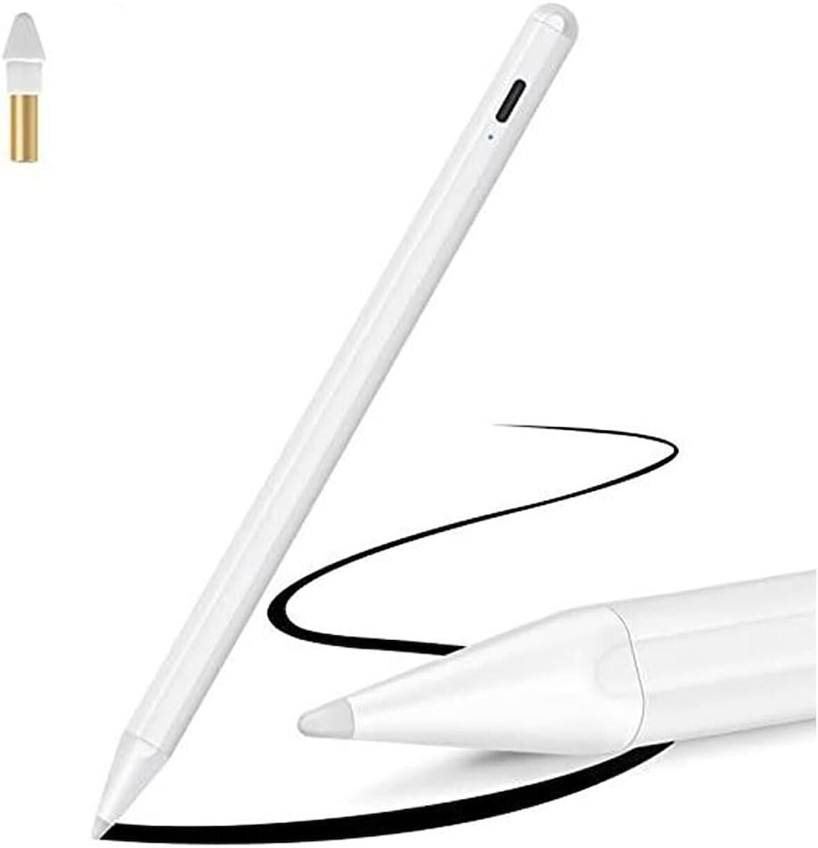 iPad 5. Jenerasyon ile Uyumlu ve Üstü Modeller 2018-2022 Profesyonel Dokunmatik Kalem Avuç İçi Reddetme Eğim Algılamalı Aktif Kapasitif Yedek Uçlu Palm Rejection Stylus Pen Alp5