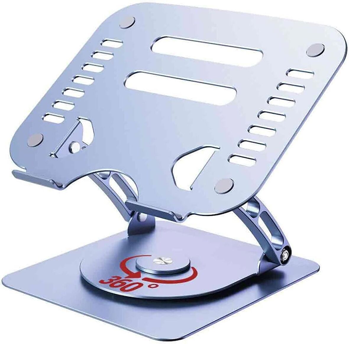 Coverzone Kaliteli Tok Alüminyum Dizüstü Bilgisayar Noteebook Standı Yüksekliği Ayarlanabilir 360 Derece Döner Stand Taşınabilir Yükseltici MacBook ile Uyumlu Tüm Dizüstü Bilgisayar 10-16 inç LT053