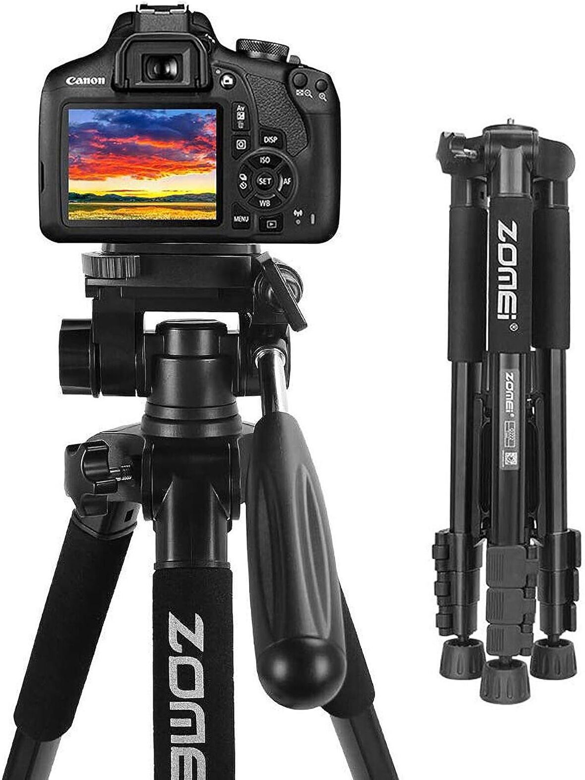Zomei Q222 Kamera Tripodu Statik Esnek Fotoğraf , Seyahat Standı Akıllı Telefon Kamerası DSLR Projektör için