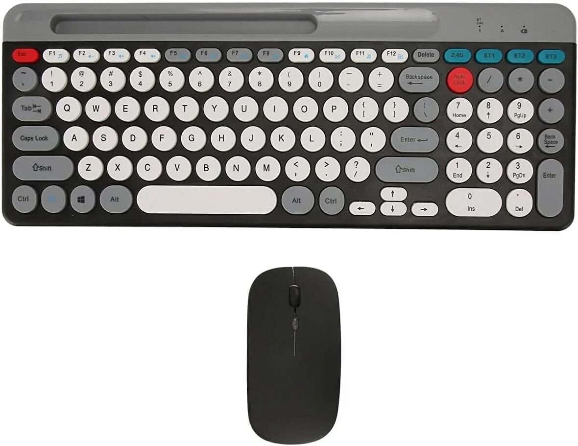 Coverzone Kablosuz Klavye ve RGB Mouse Set 2.4G Bluetooth Lithium Batarya Taşınabilir Hafif ve İnce Tasarım ZYG-806