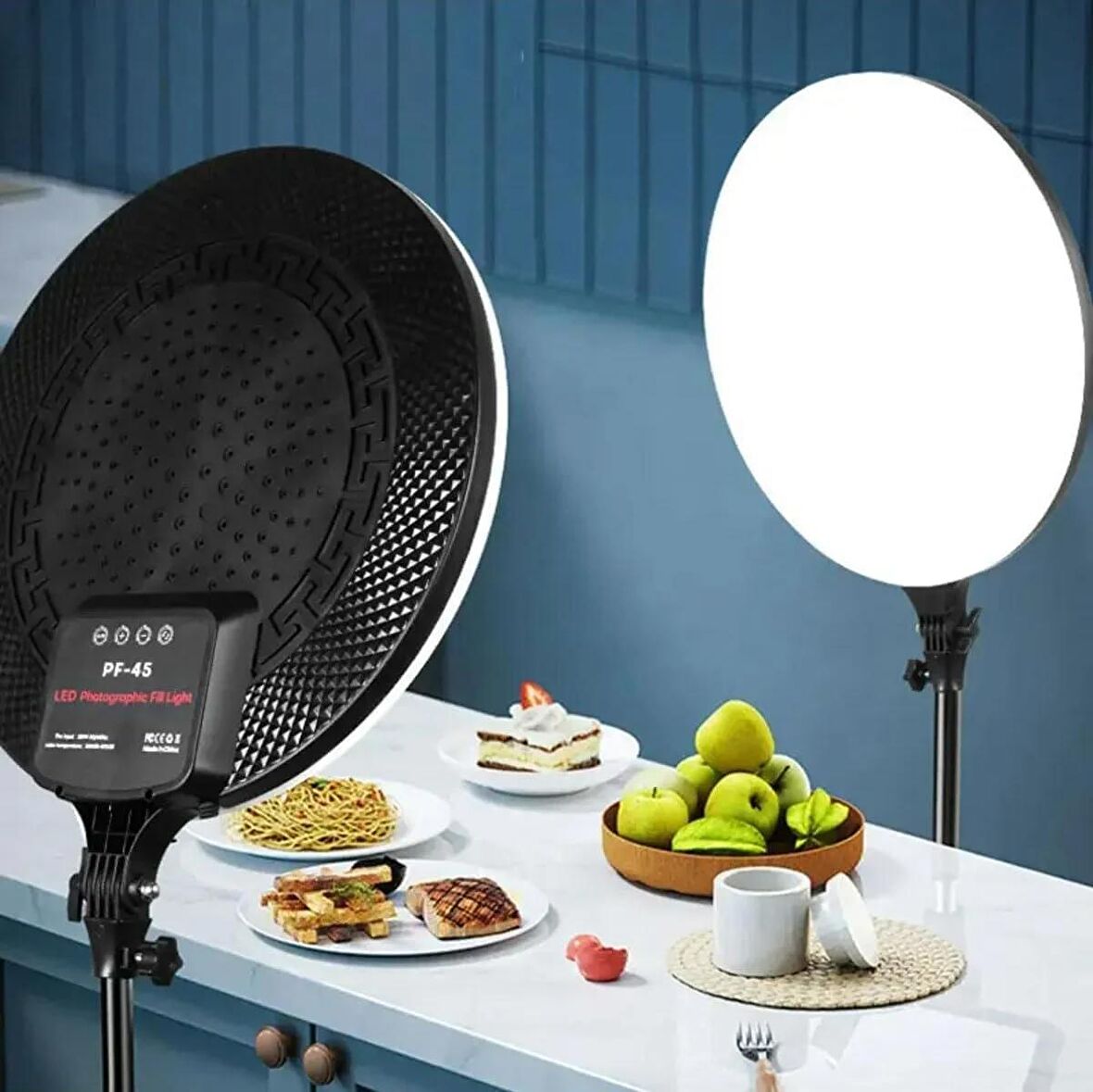 Coverzone Beyaz Led Tripodlu Aydınlatma Kumandalı Yayıncı Işığı Youtuber Twich Ürün Görsel Fotoğraflama 45cm 18 inç PF45 (18 inch - PF45)