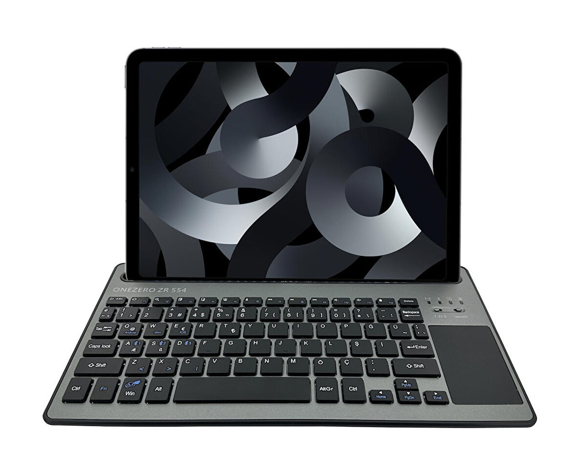 Galaxy Tab A SM-T580 ile Uyumlu Bluetooth Klavye Touch Pad'li Türkçe Q Klavye 291 x 154 x16 mm (Sadece Klavye )