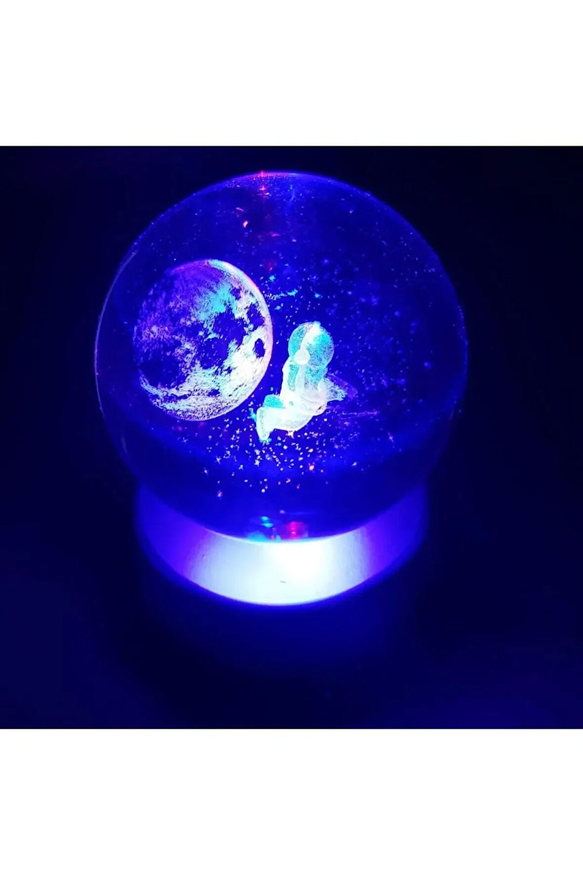 Cam Küre Işıklı Masaüstü Aydınlatma Oda Ve Salon Gece Lambası Dekoratif 6cm X 6cm Uzayın Büyüsü