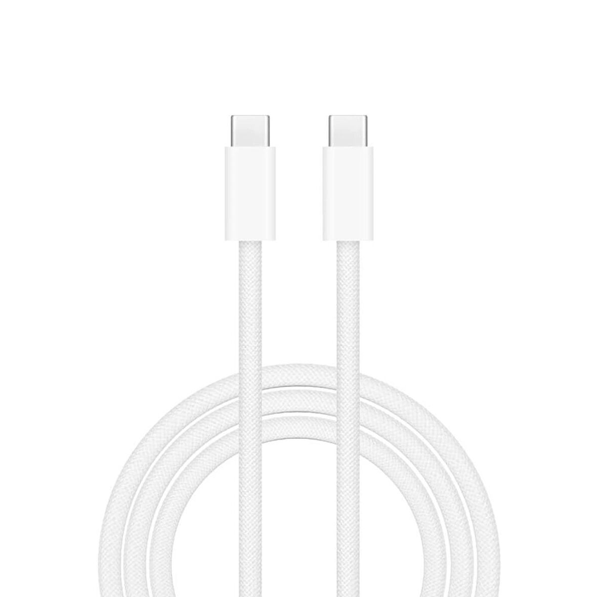 Coverzone Type - C to Type C Hızlı Şarj ve Data Kablo iPhone 15 İle Uyumlu 60 Watt USB-C to USB-C Uyumlu 1 Metre Şarj Kablosu X200 (60W - Beyaz)