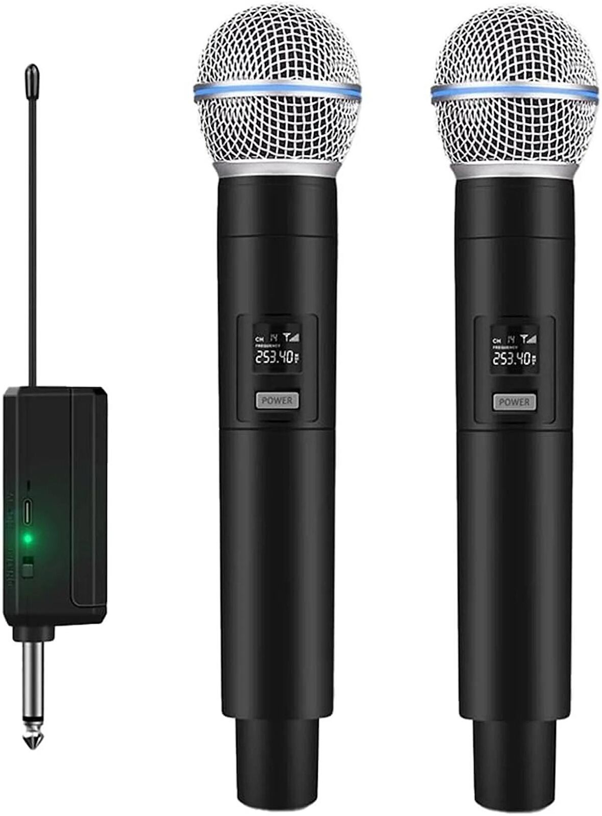 Coverzone Kablosuz Karaoke Mikrofonu 6.35mm Amfi Hoparlör İçin 600 Hz ila 800 KHz Çok Amaçlı Tak ve Çalıştır WN06 (Ciftli-WN-06)