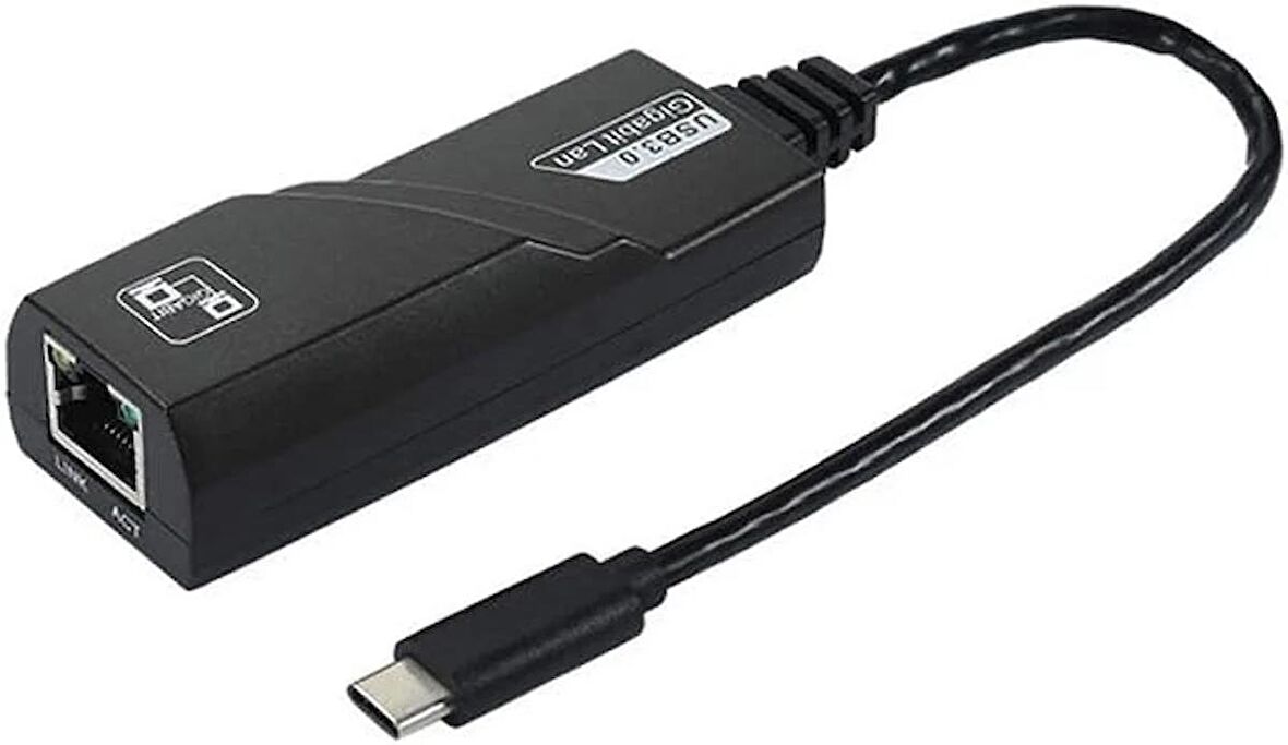 Coverzone Type-C Ethernet Adaptör 1000 mbps Gigabit LAN Type-C to Ethernet Çevirici Type-C to RJ45 Çevirici (NRT-1049)