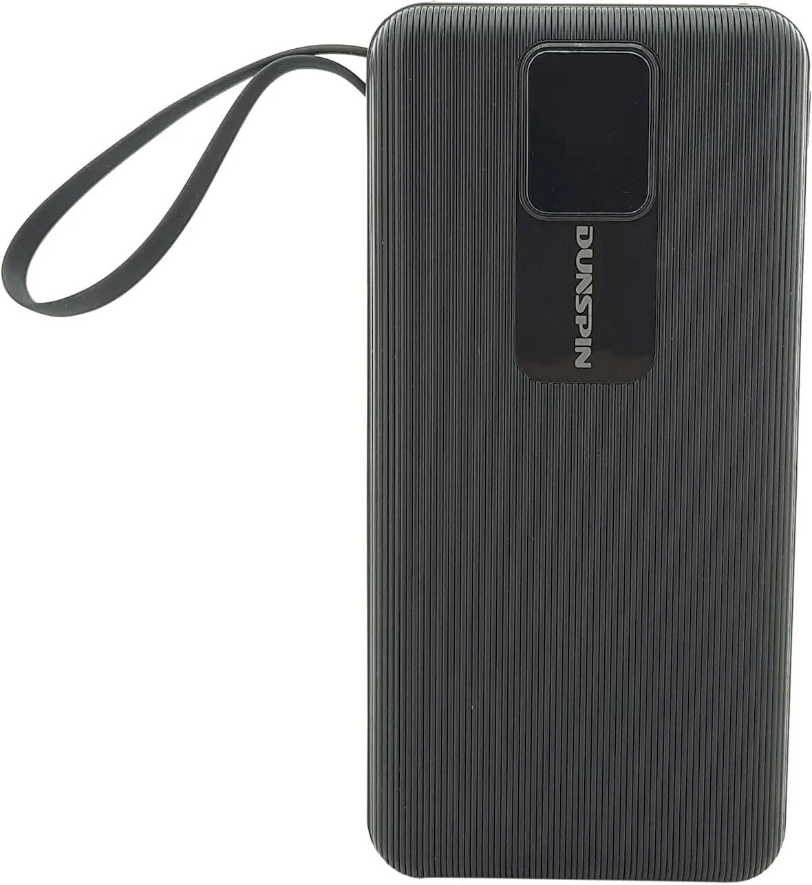 Coverzone Dunspin Led Ekranlı Powerbank 10000mAH Dahili Type-C Kablo Dahili Lightning Kablo iPhone Uyumlu Güç Bankası Şarj Cihazı (DS-W09 10000mAh - Siyah)