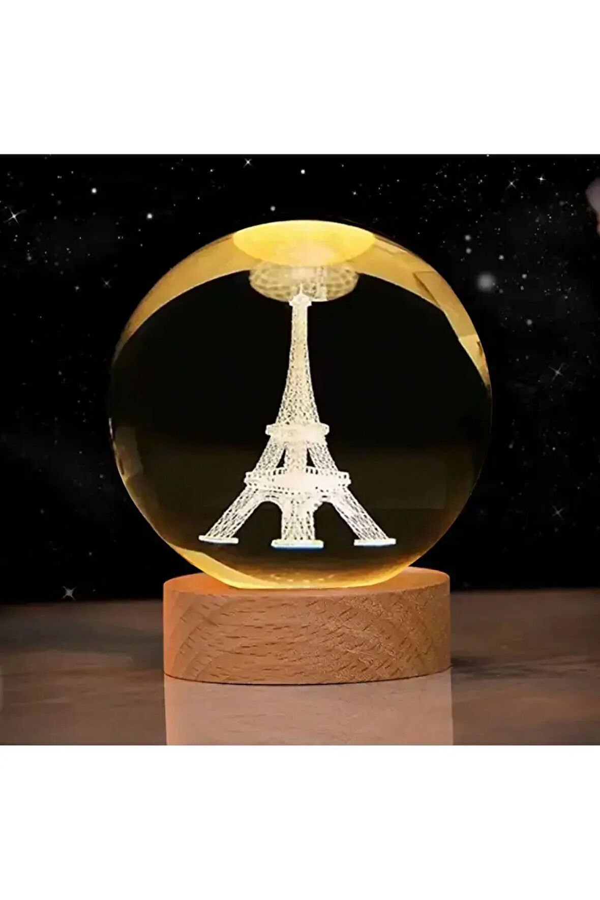 Cam Küre Işıklı Masaüstü Aydınlatma Oda Ve Salon Gece Lambası Dekoratif 6cm X 6cm