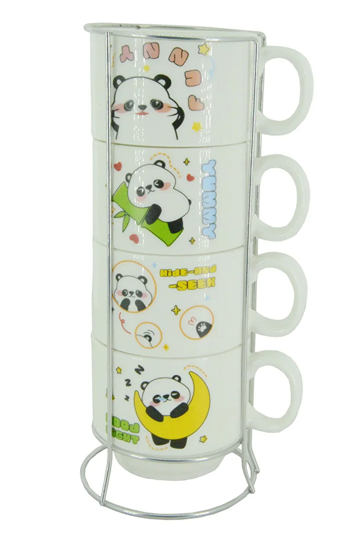 Panda Temalı 200 ml Seramik Kupa Bardak Çay ve Kahve Servisleriniz için Renkli Tasarım