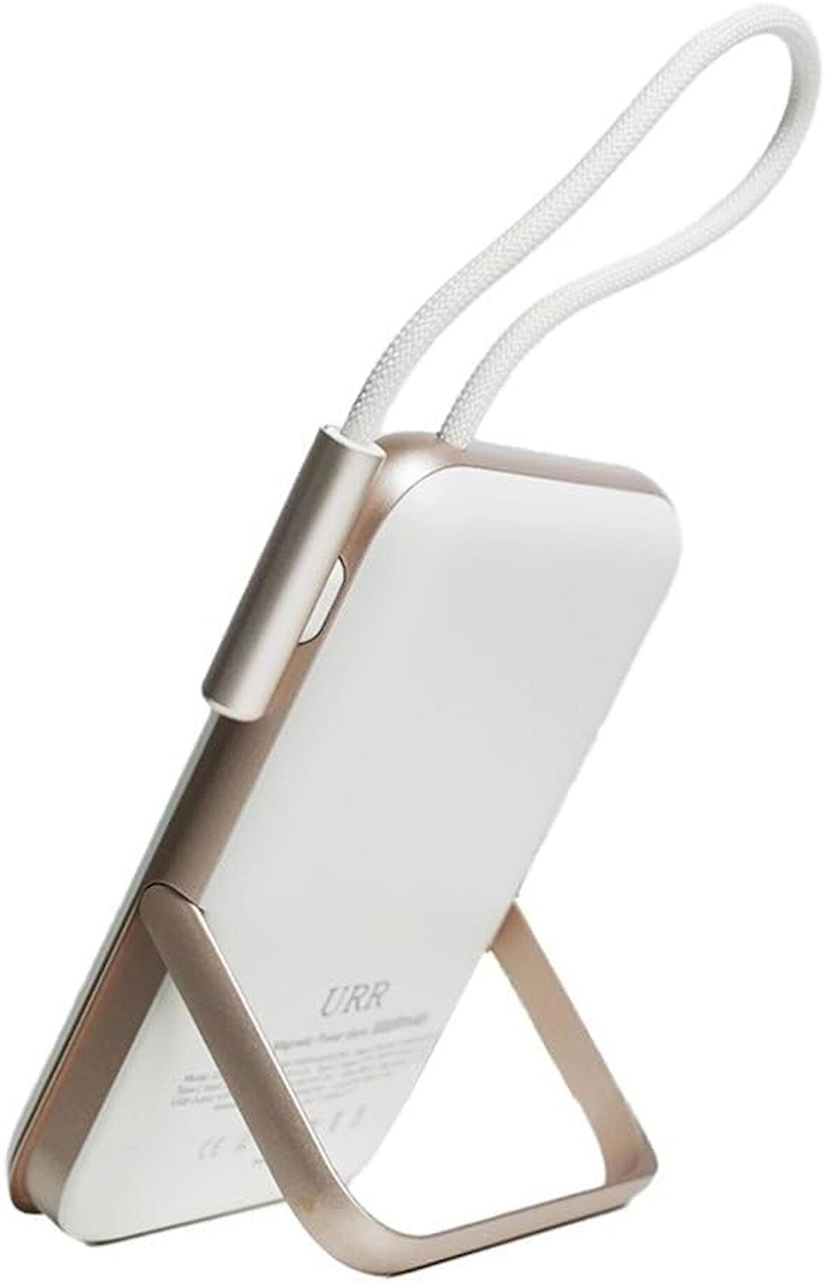 Coverzone Magsafe Uyumlu Powerbank PD20W Dahili Type-C Kablolu Dijital Göstergeli 10000 mAh Kablosuz Şarj iPhone 15 16 Uyumlu Güç Bankası CDB001 (Natural Grey)