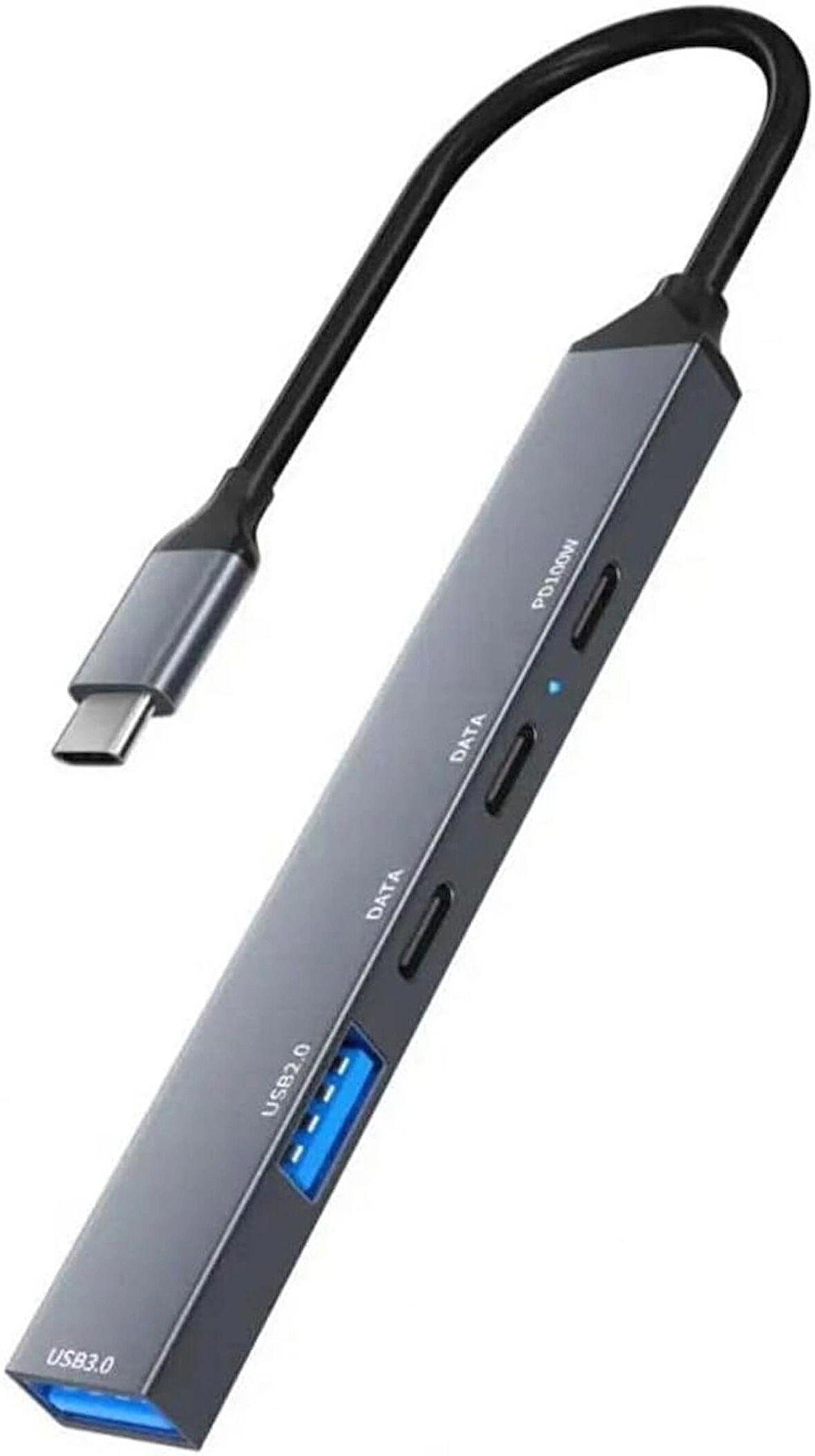 Coverzone PD100W 5Gbps 5in1 Extender Çevirici, Type-C ve USB Hub, Type-C ve USB Çıkışlı USB C Hub Adaptörü Macbook ile Uyumlu ZR869